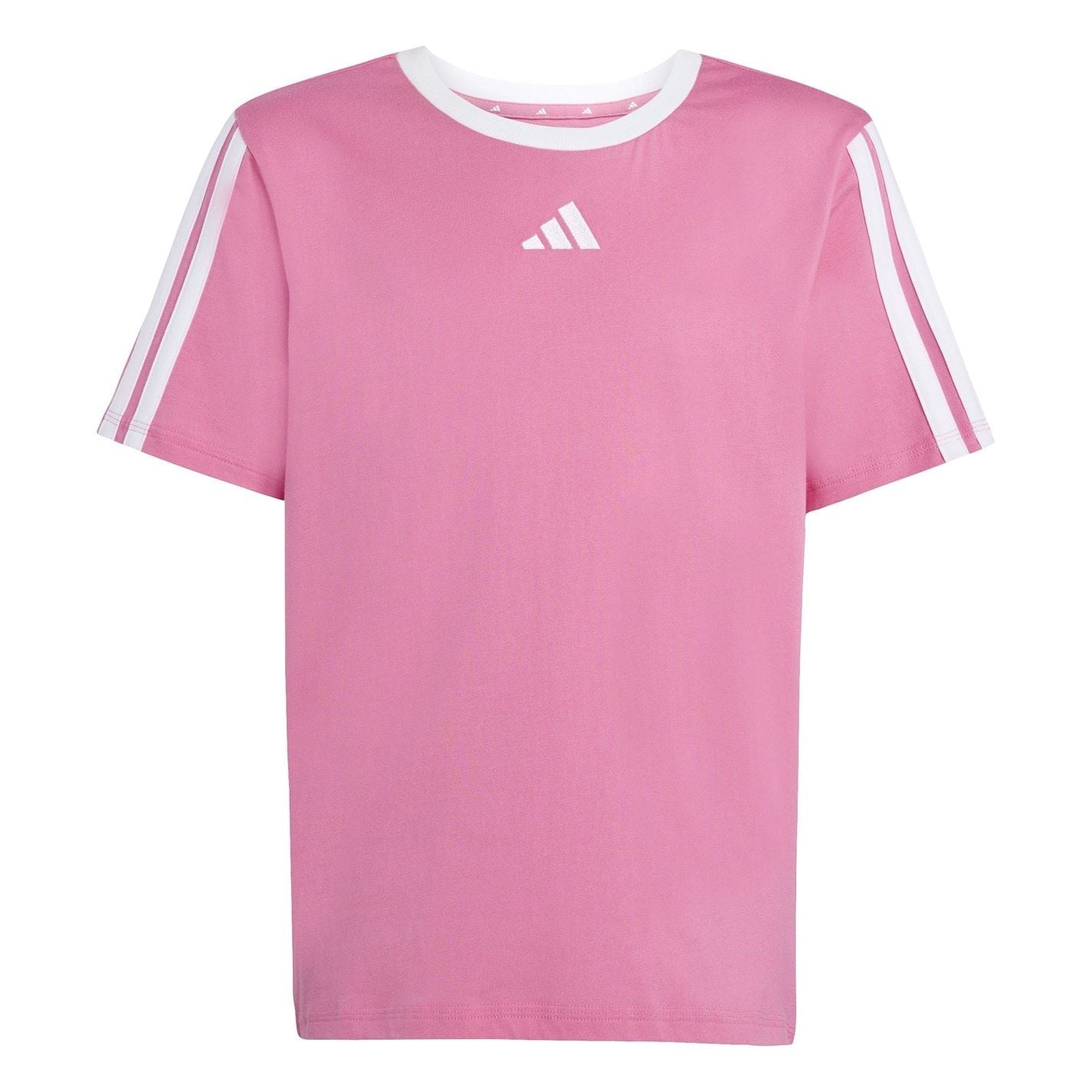 adidas Essentials 3 Stripe T-Shirt Junior Girls