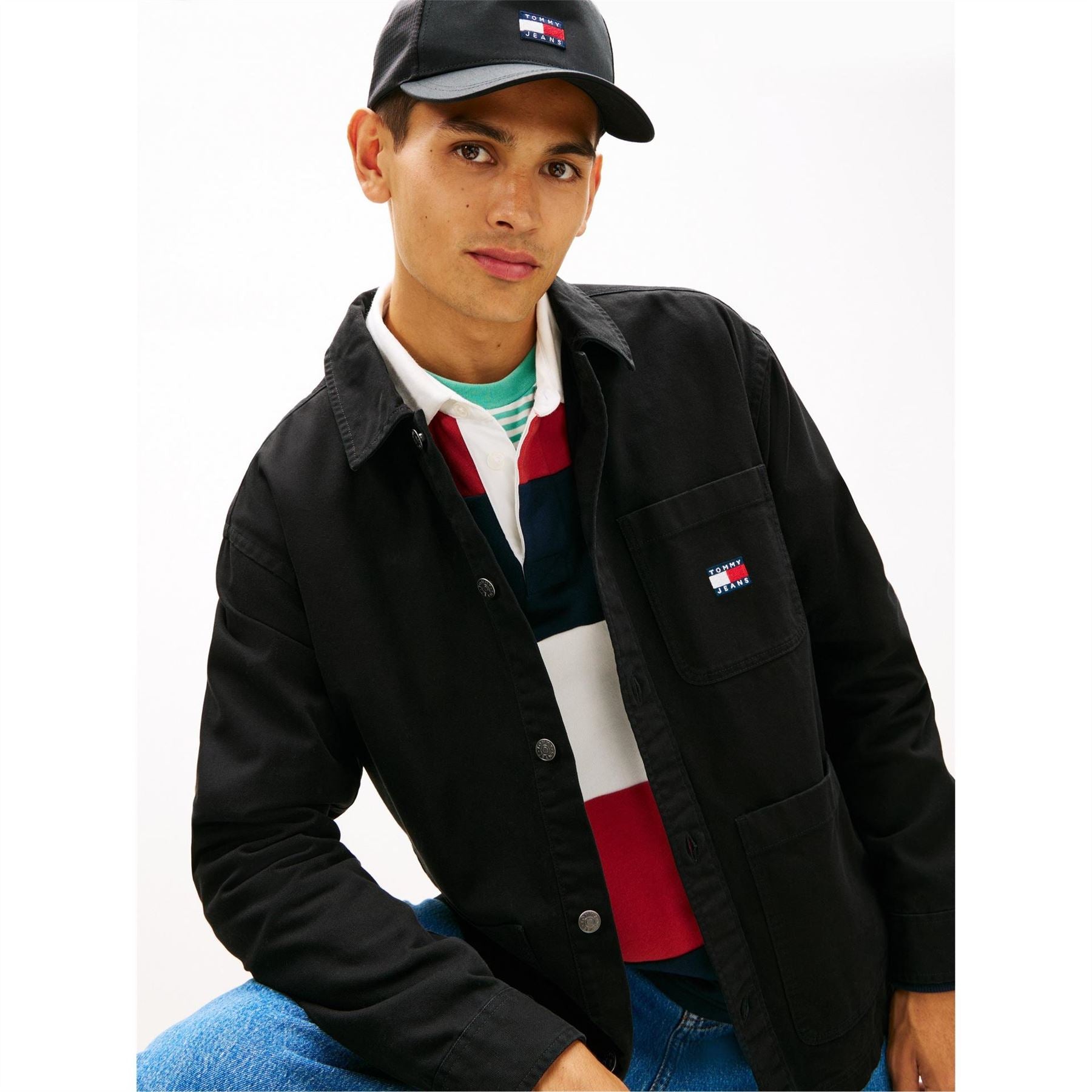 Tommy Jeans Essential Solid Patterned Front Pocket Overshirt