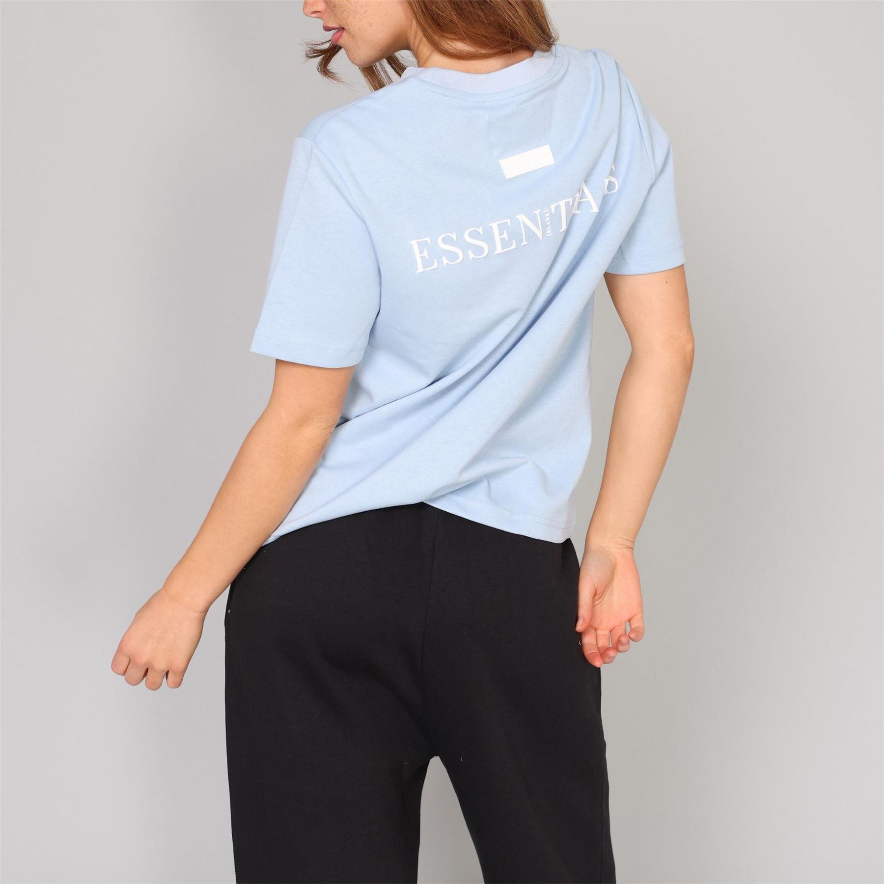 Blank Essentials Embroidered Text Graphic Crew Neck Short Sleeve Boyfriend T-Shirt