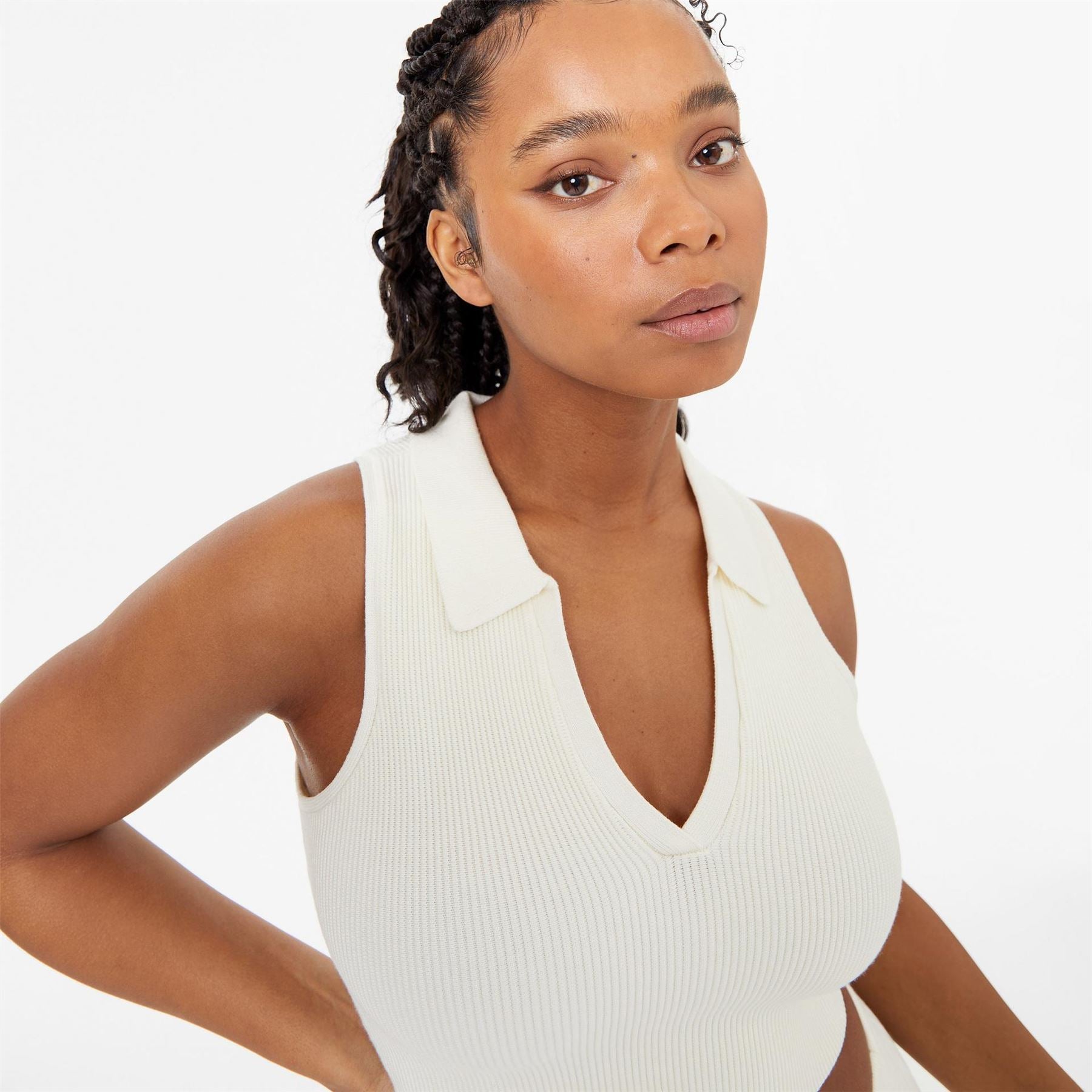 Jack Wills Knitted Polo Crop Top
