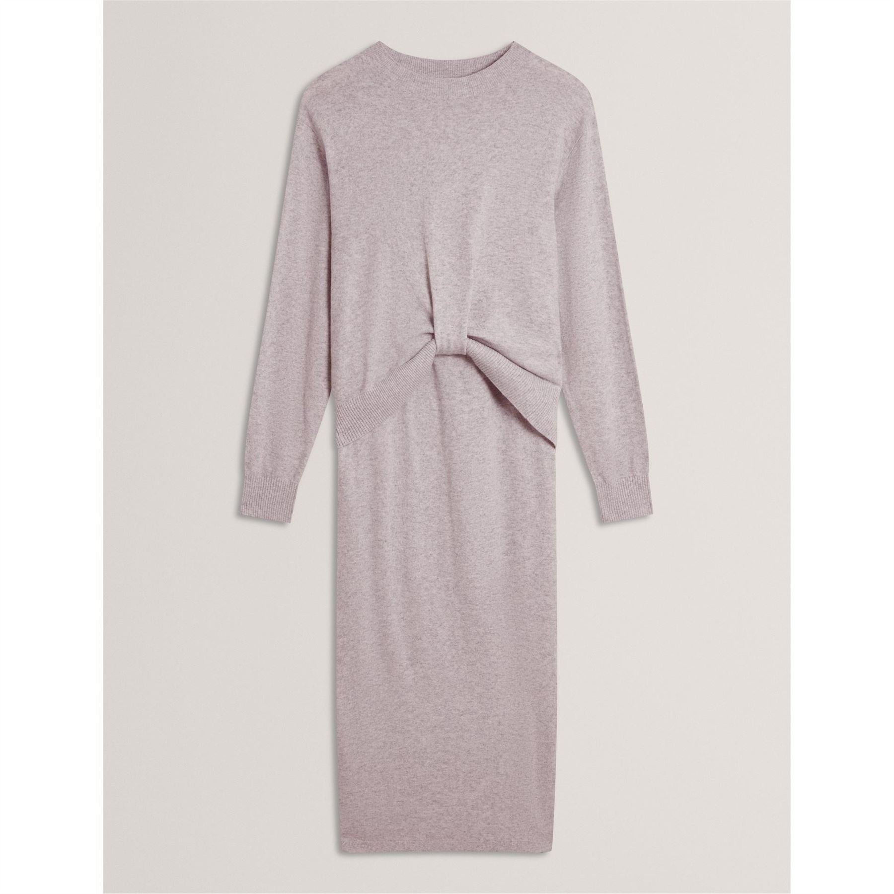 Ted Baker Knit Crew Neck Long Sleeve Sweater Dress