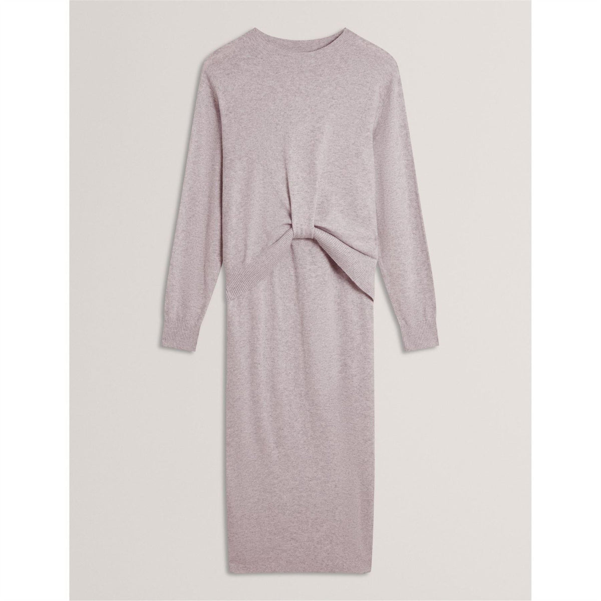 Ted Baker Knit Crew Neck Long Sleeve Sweater Dress