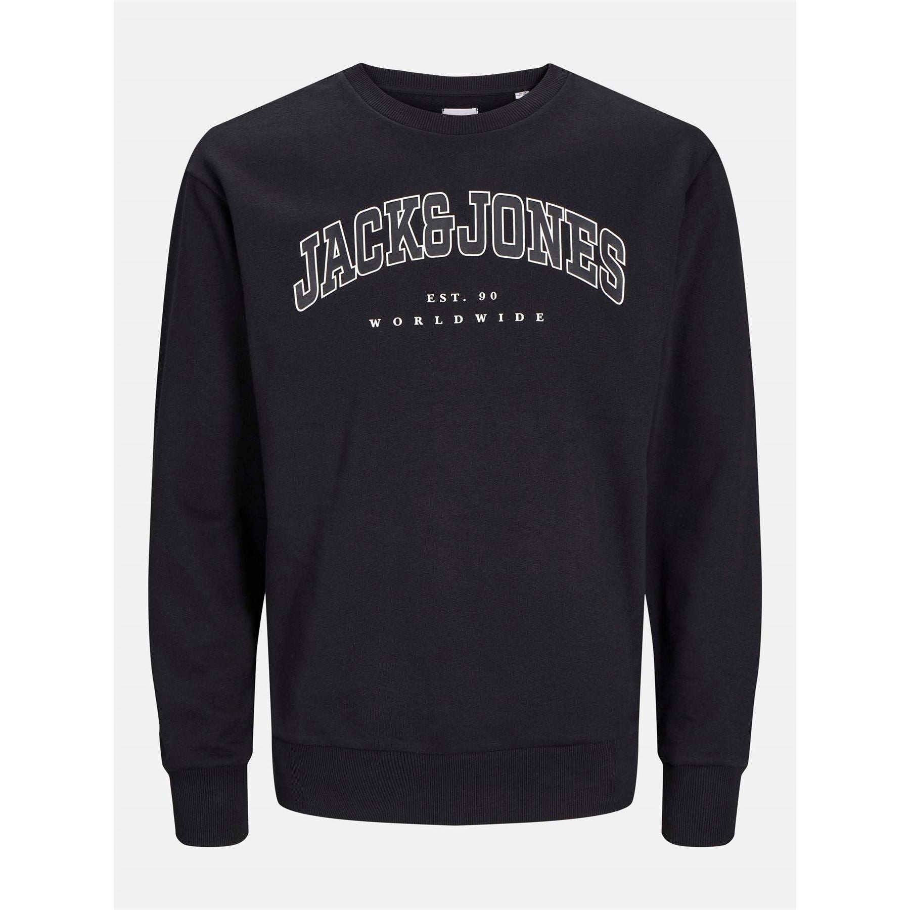 Jack and Jones Varsity Crew Neck Ribbed Collar Long Sleeve Sweatshirt