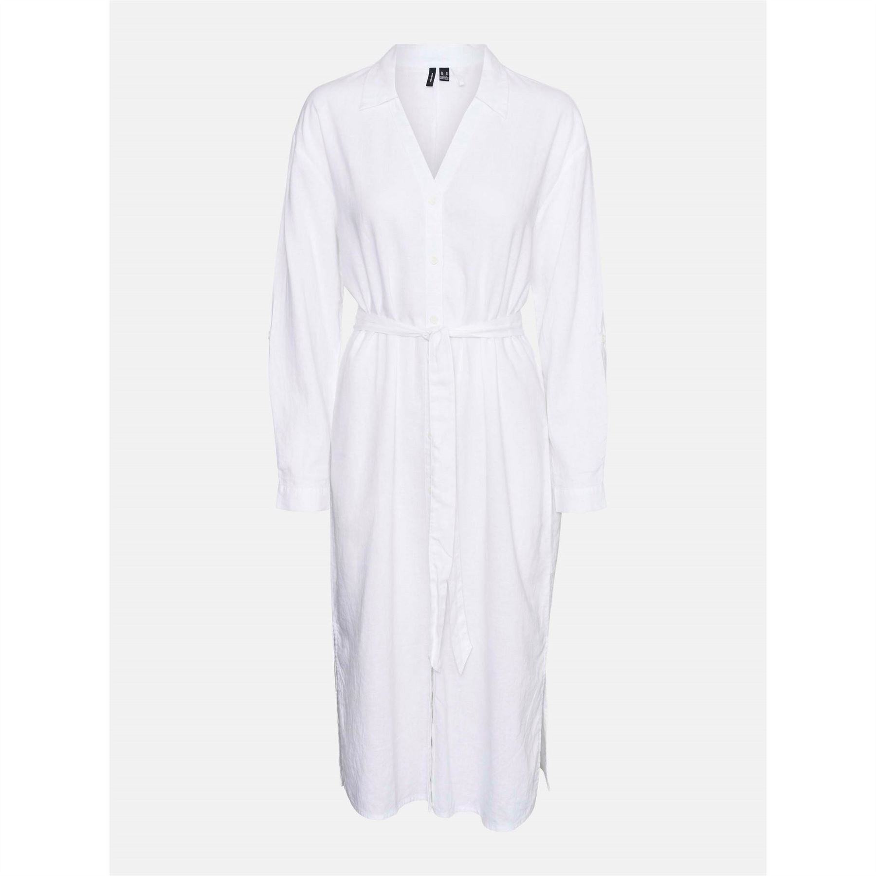 Vero Moda Linn Long Sleeve Midi Shirt Dress