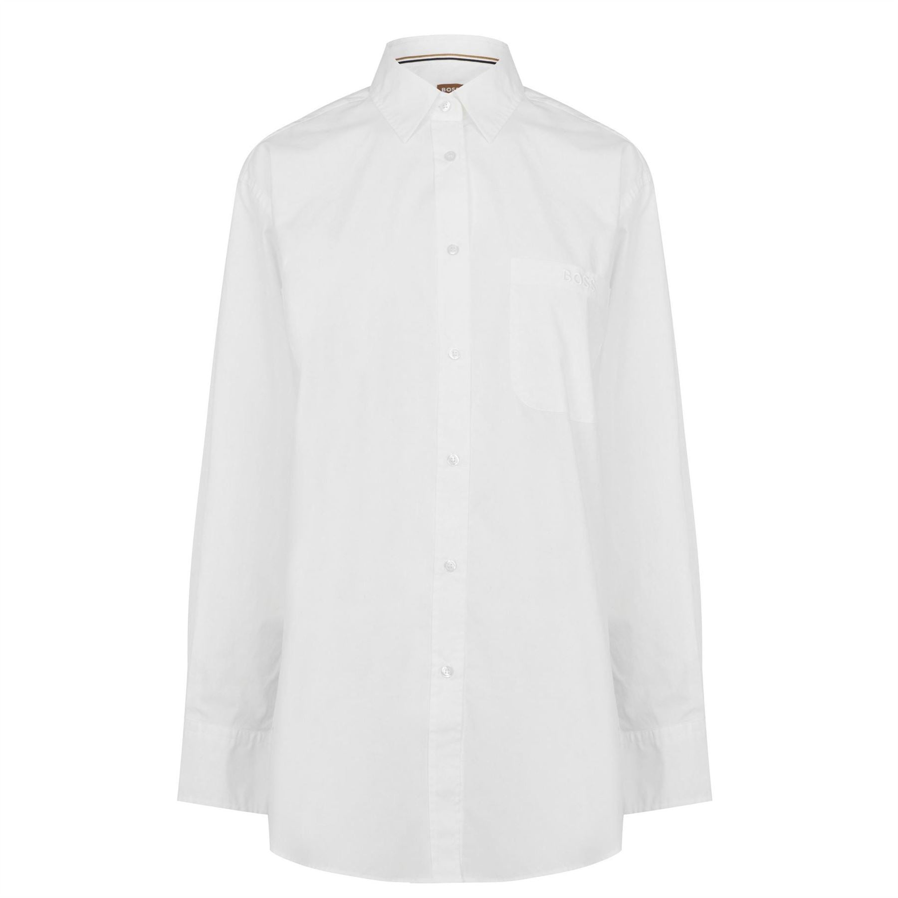 Boss Bostucci Button Down Blouse, Lightweight Semi Sheer Cotton Shirt