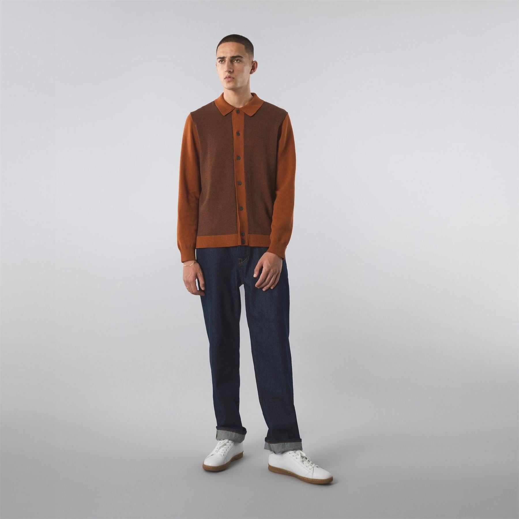 Pretty Green Roxy Knit Long Sleeve Regular Fit Shirt
