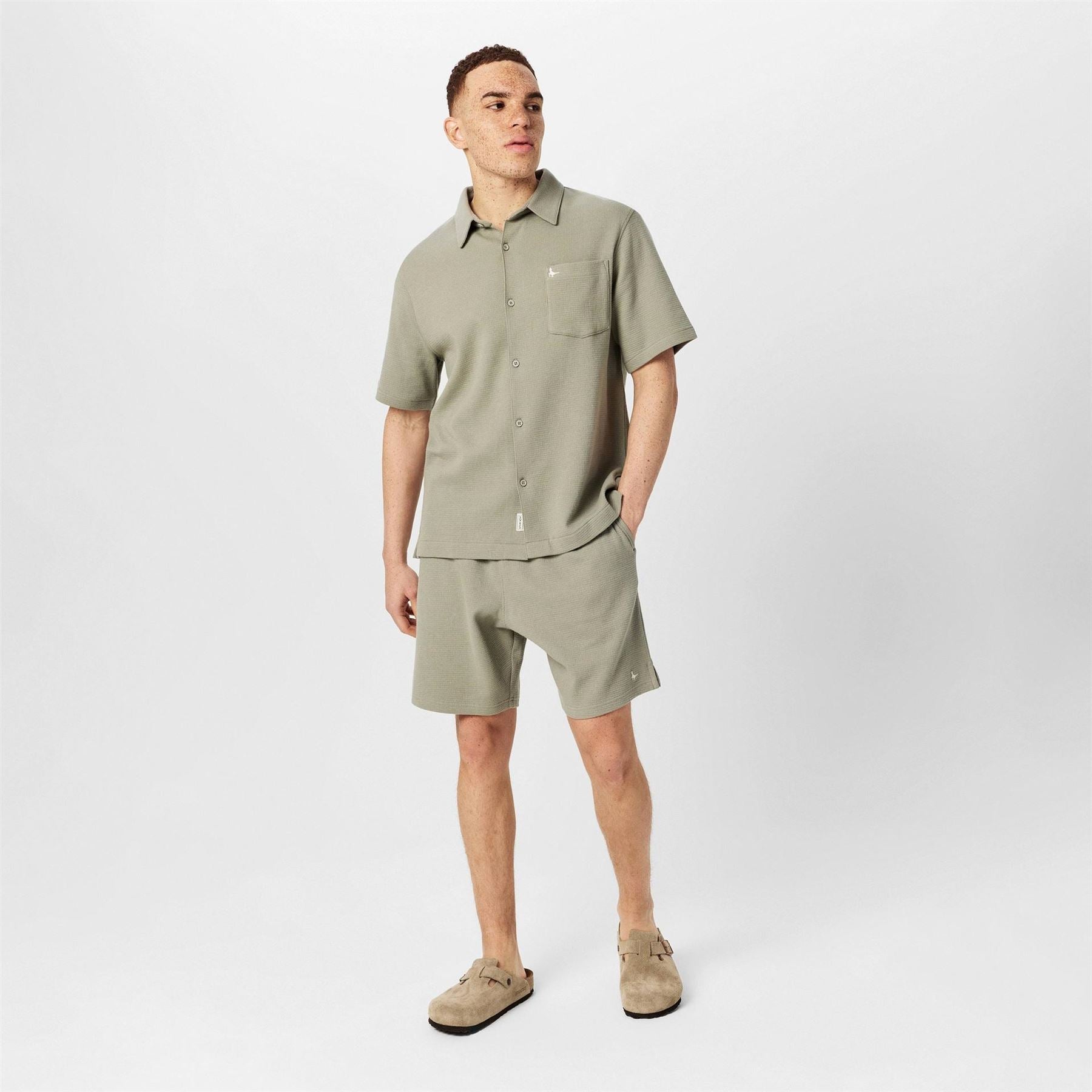 Jack Wills Waffle Bermuda Sweat Shorts with Elasticated Waistband