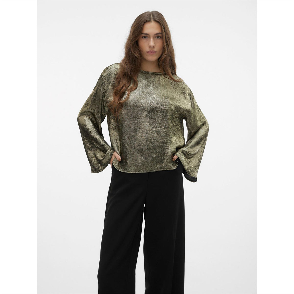 Vero Moda Long Sleeve Relaxed Fit Crew Neck Blouse