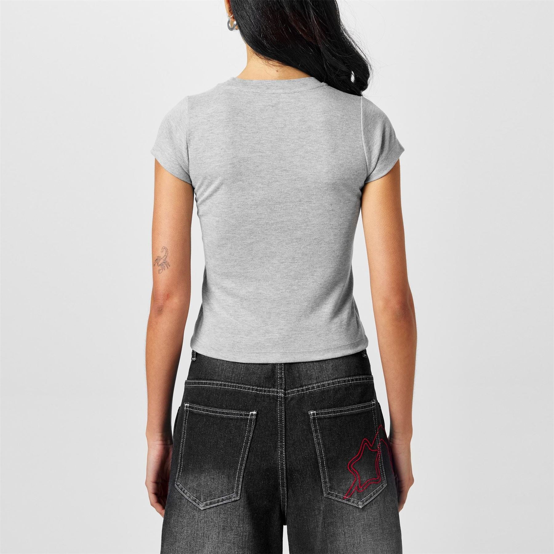 FCUK Cropped Crew Neck Short Sleeve T-Shirt