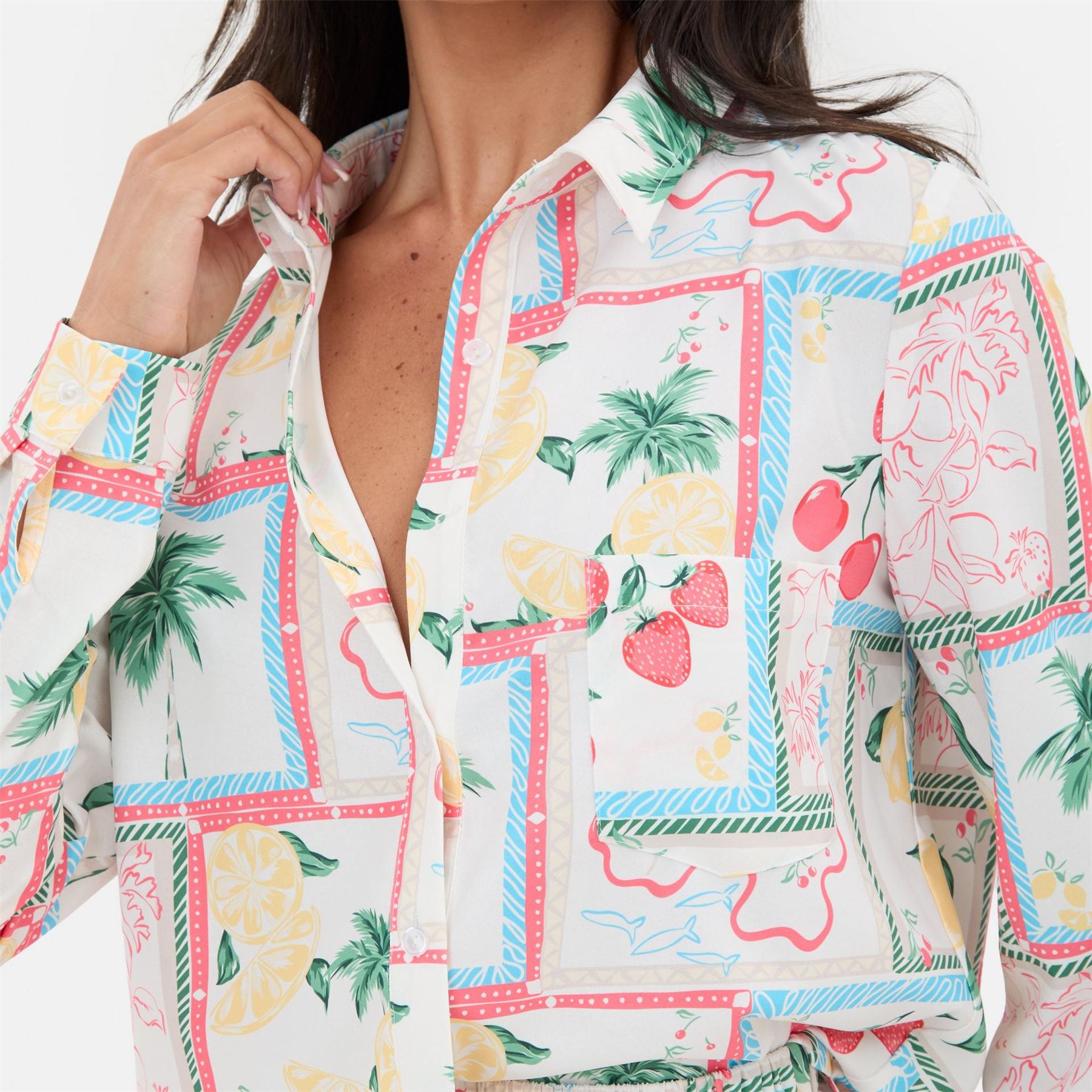 I Saw It First Crepe Long Sleeve Shirt
