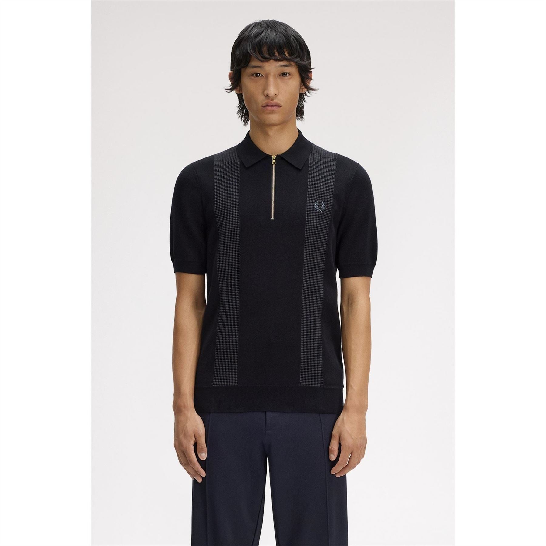 Fred Perry Knitted Short Sleeve Polo Shirt