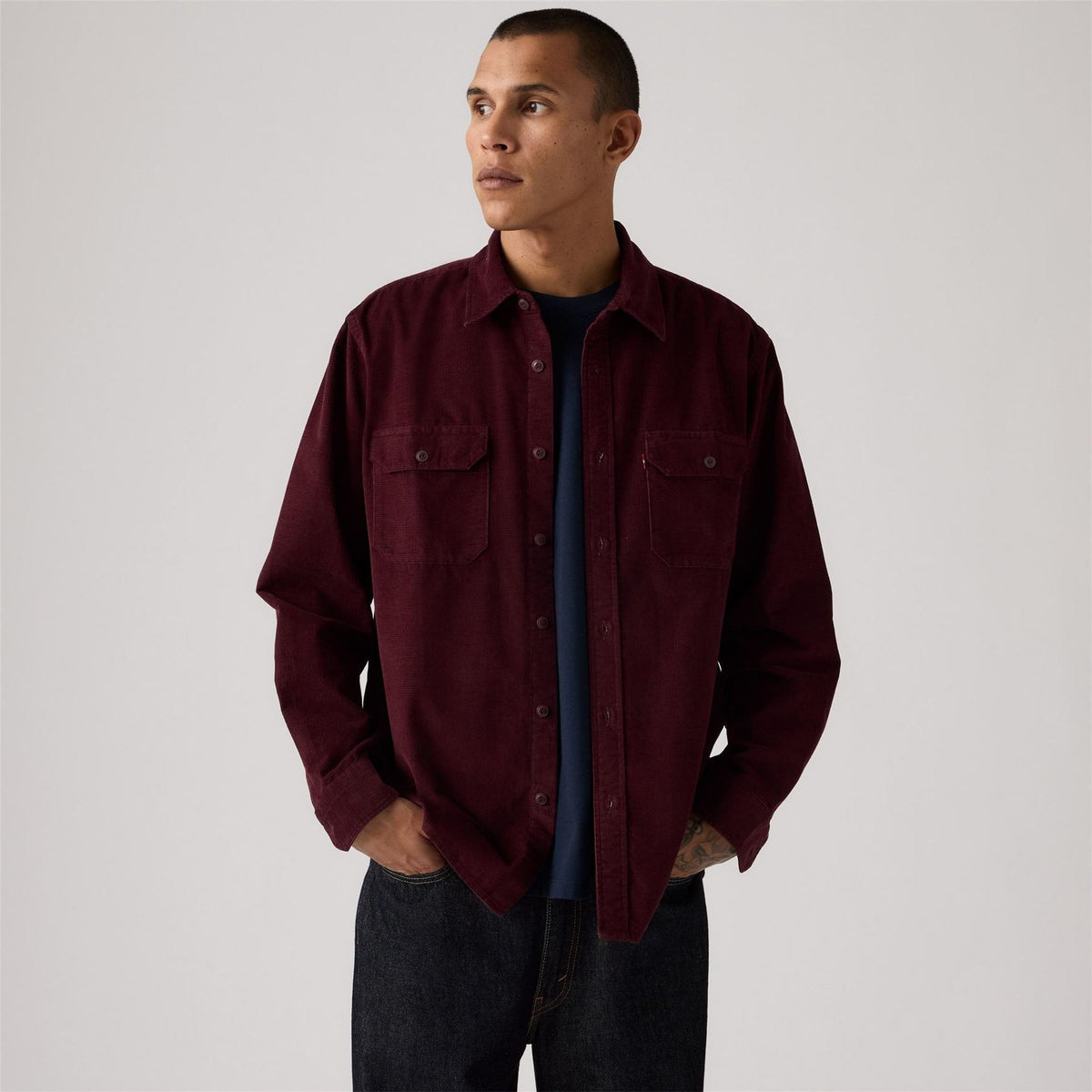 Levis Jackson Collared Long Sleeve Relaxed Fit Shirt