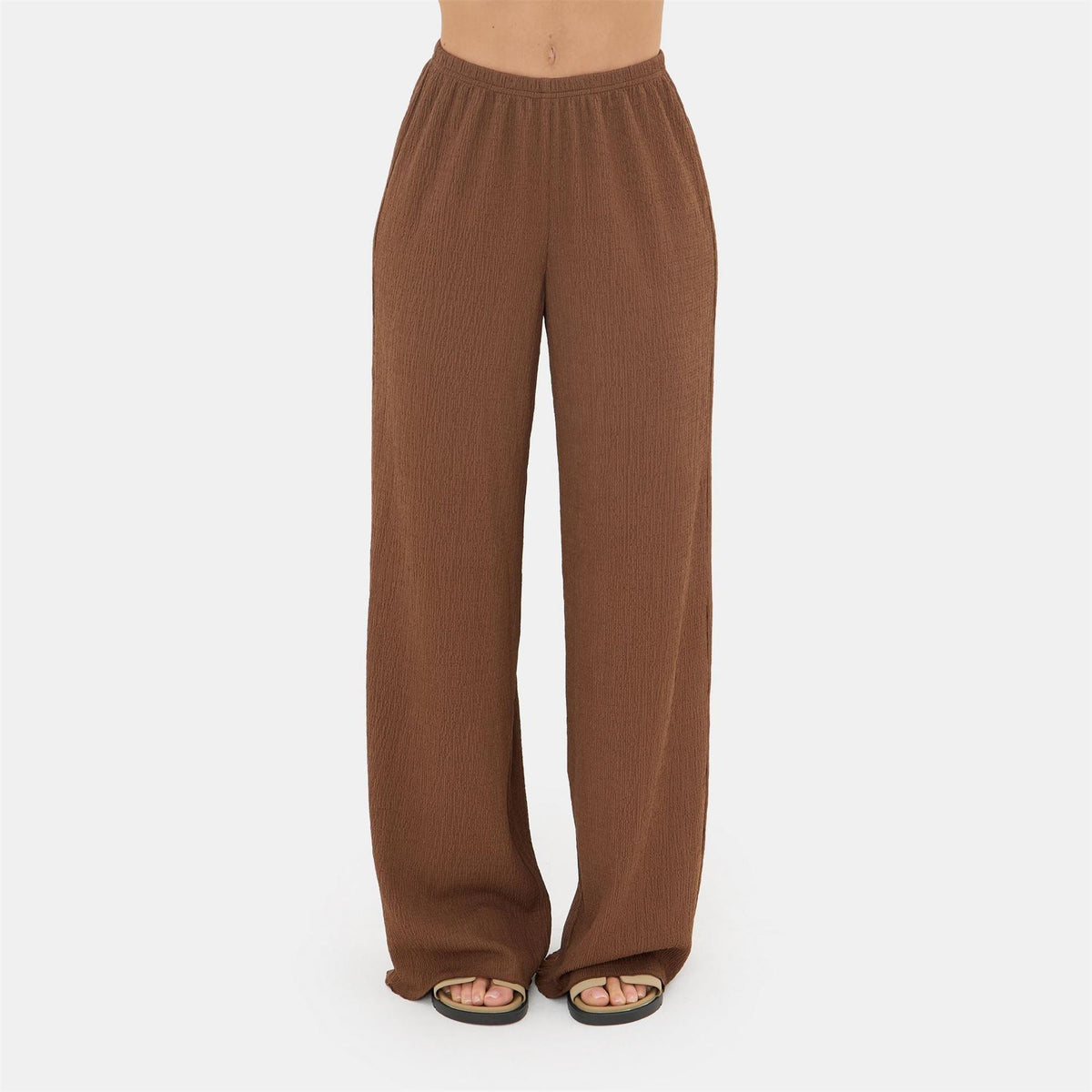 I Saw It First Textured Wide Leg Patterned Pants