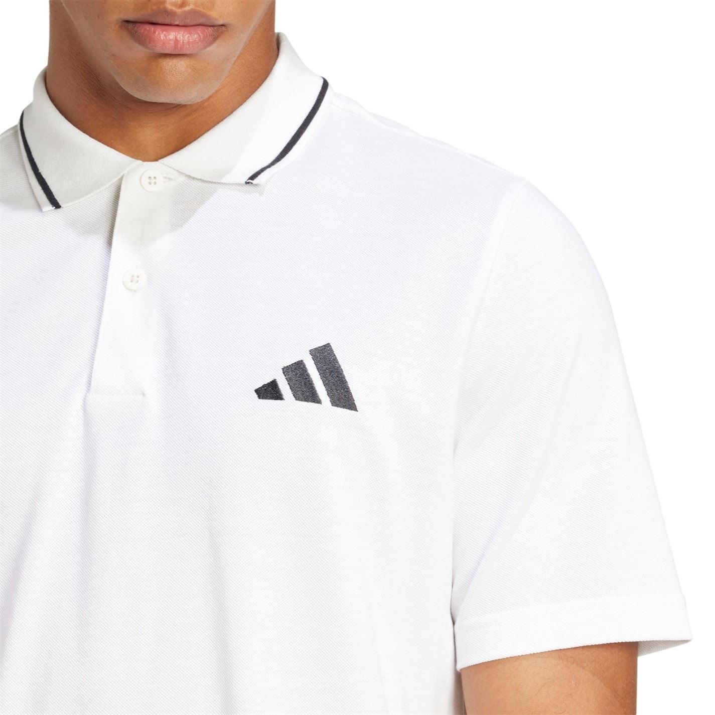 adidas Mens Essentials Cotton 3 Stripes Polo Shirt