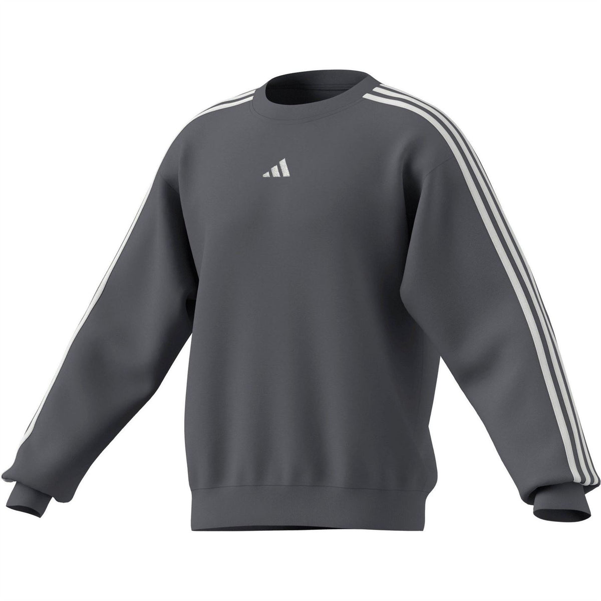 adidas Mens Essentials Crew 3 Stripes Pullover Sweatshirt
