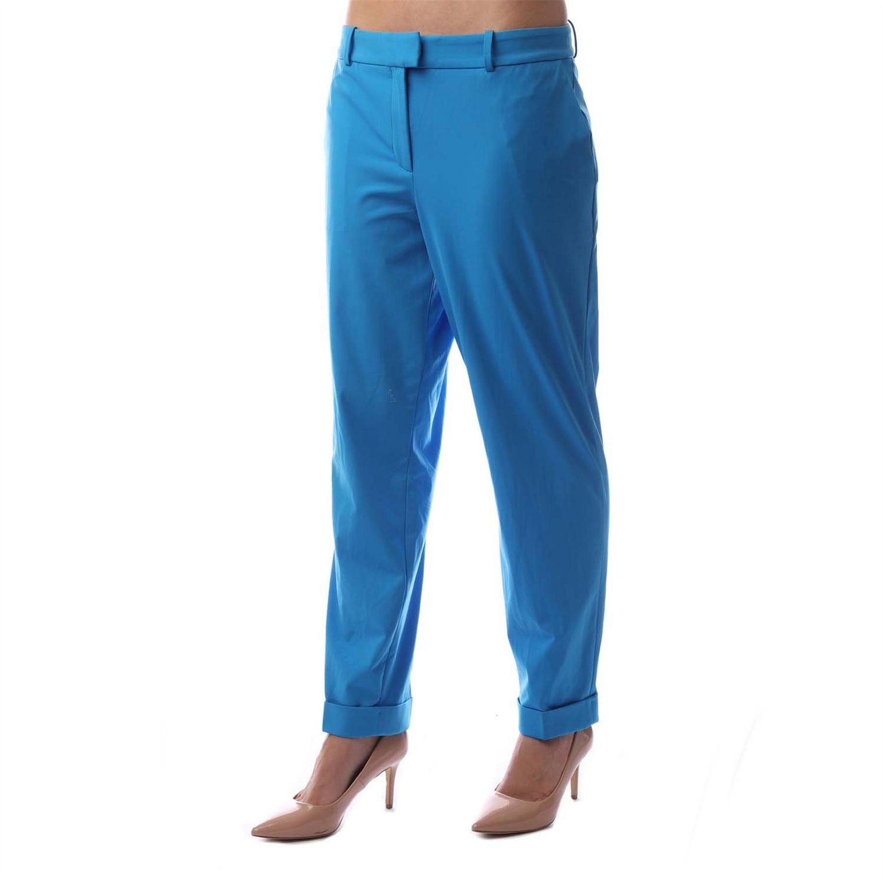 Boss Solid Patterned Roll Up Cuff Trousers