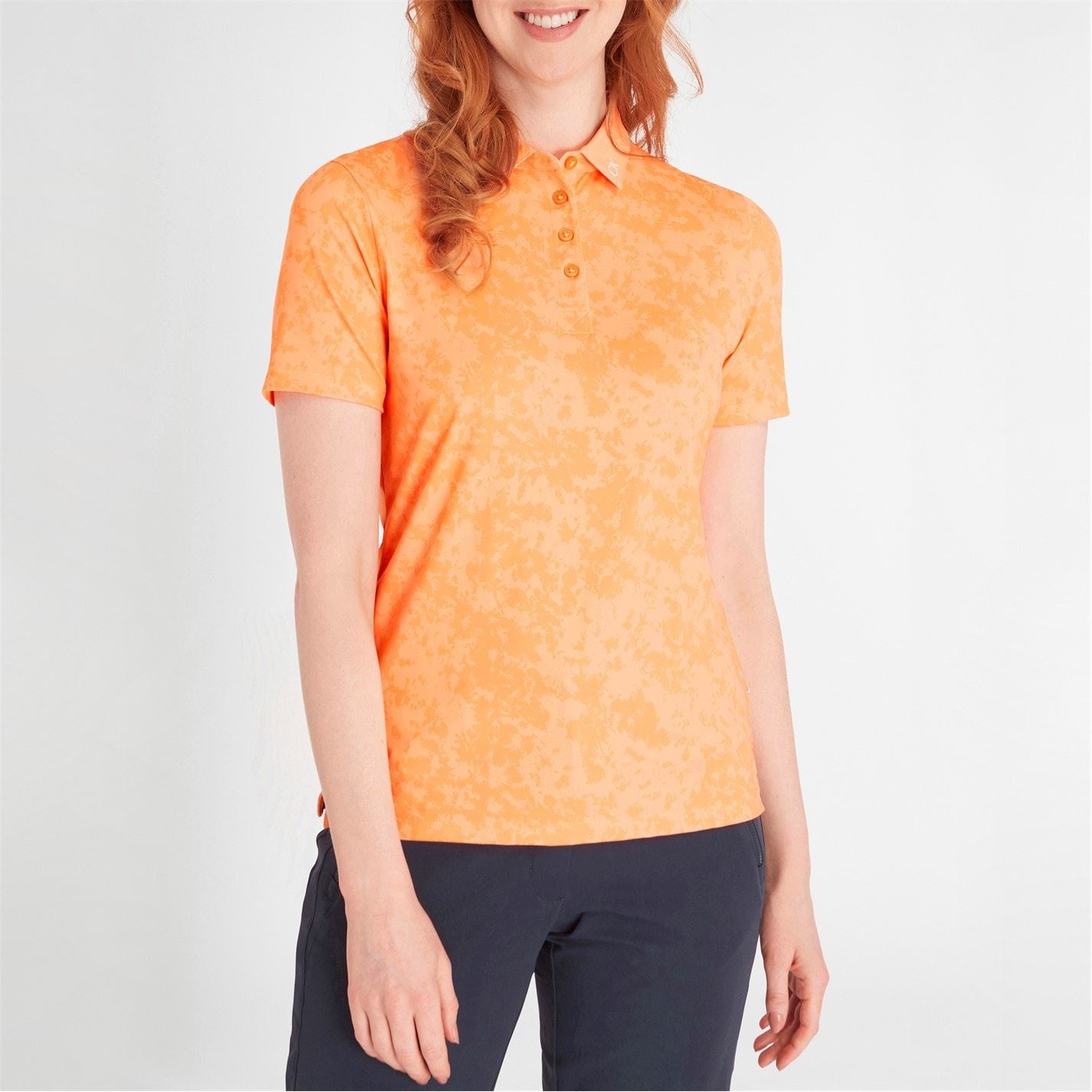 Calvin Klein Golf Canvas Print Collared Neck Polo Shirt