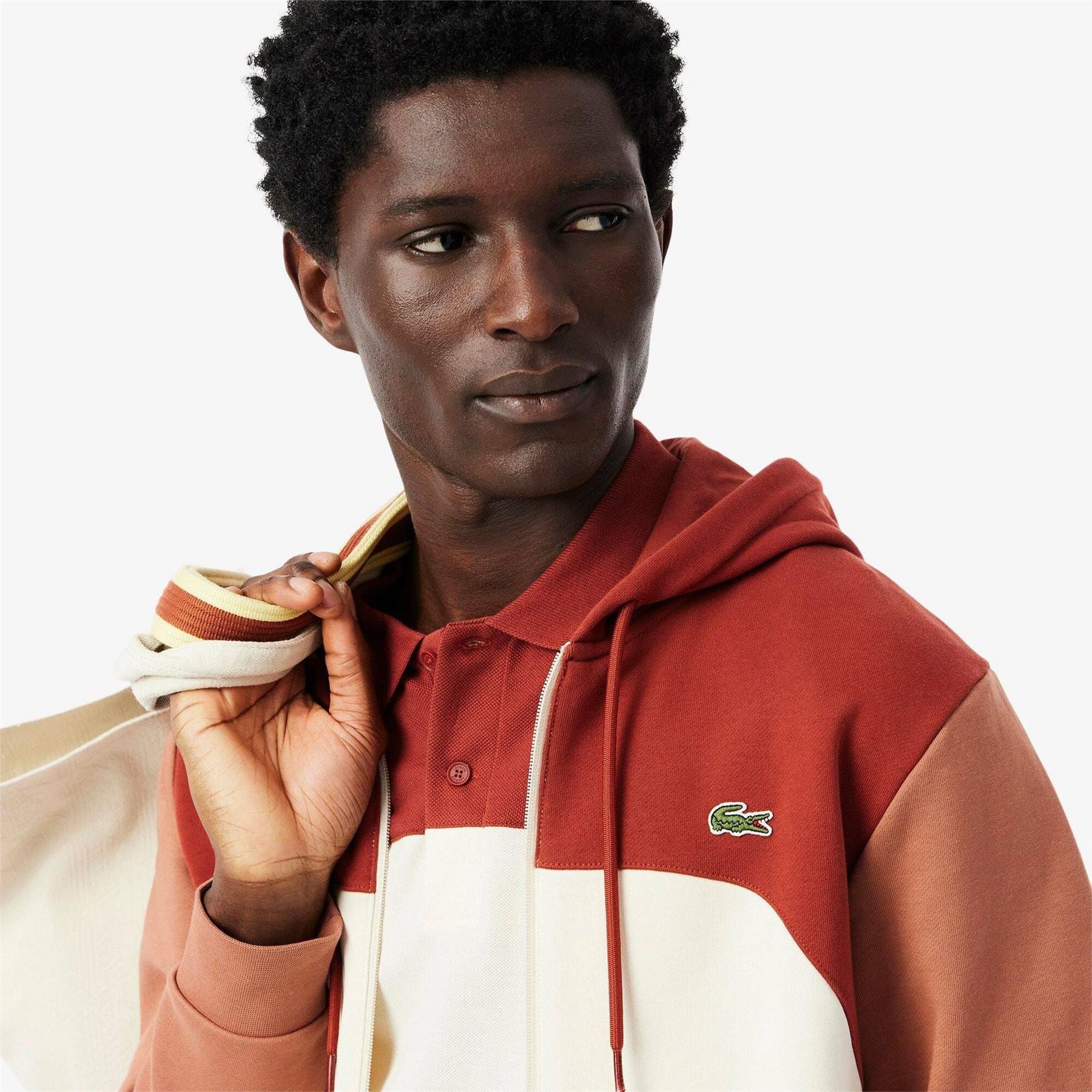 Lacoste Crocodile Print Hooded Full-Zip Jacket