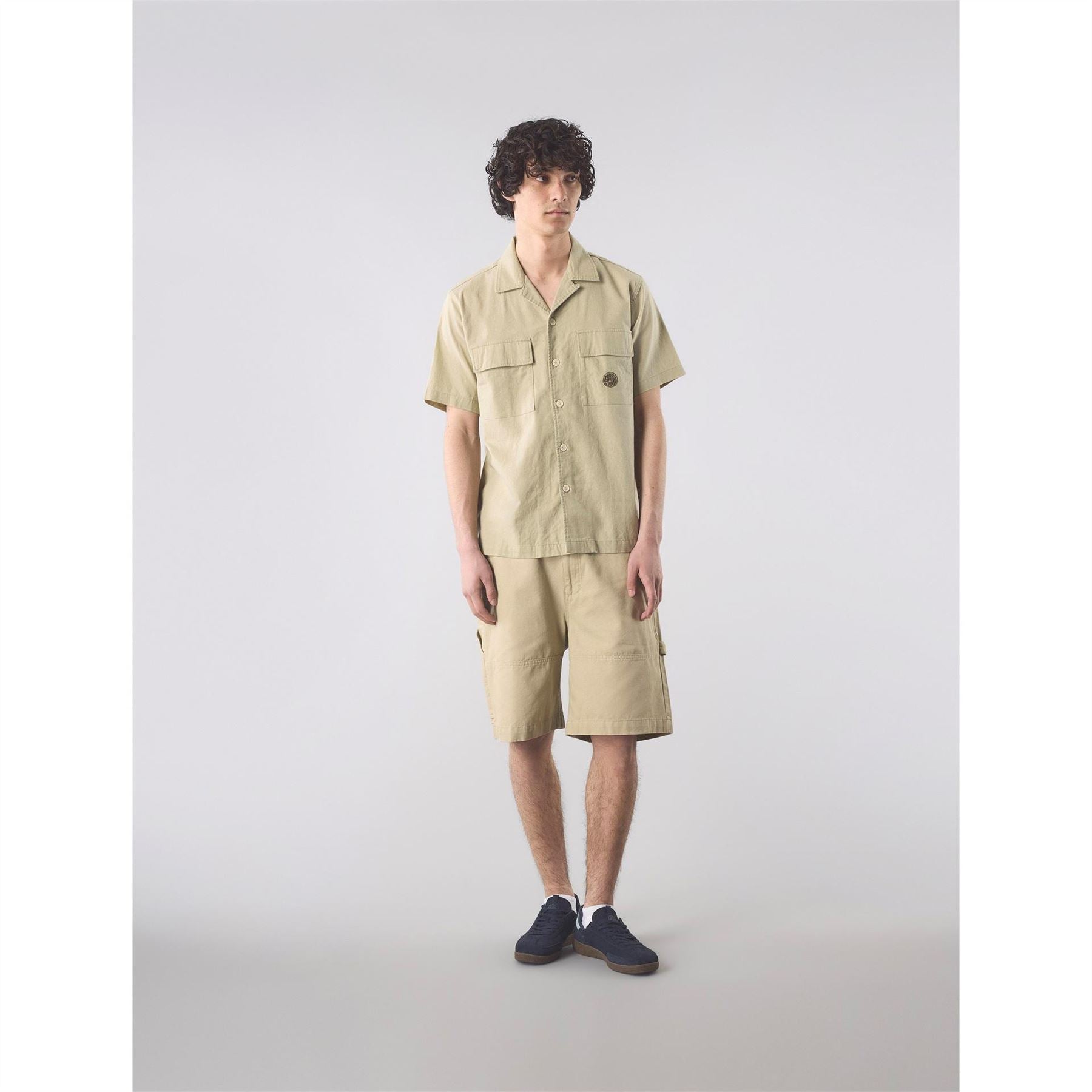 Pretty Green Stamford Cuban Collar Short Sleeve Plain Shirt
