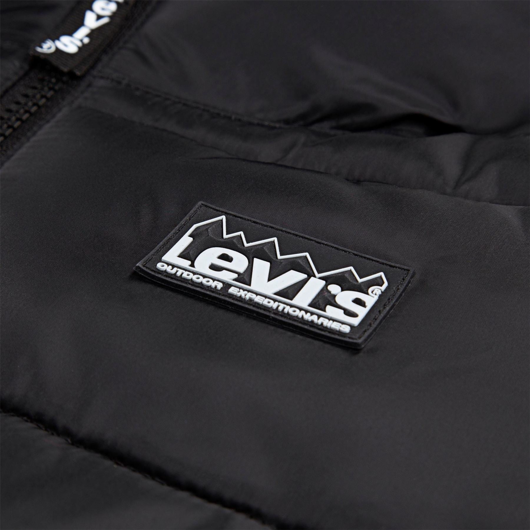 Levis Hooded Solid Patterned Puffer Jacket