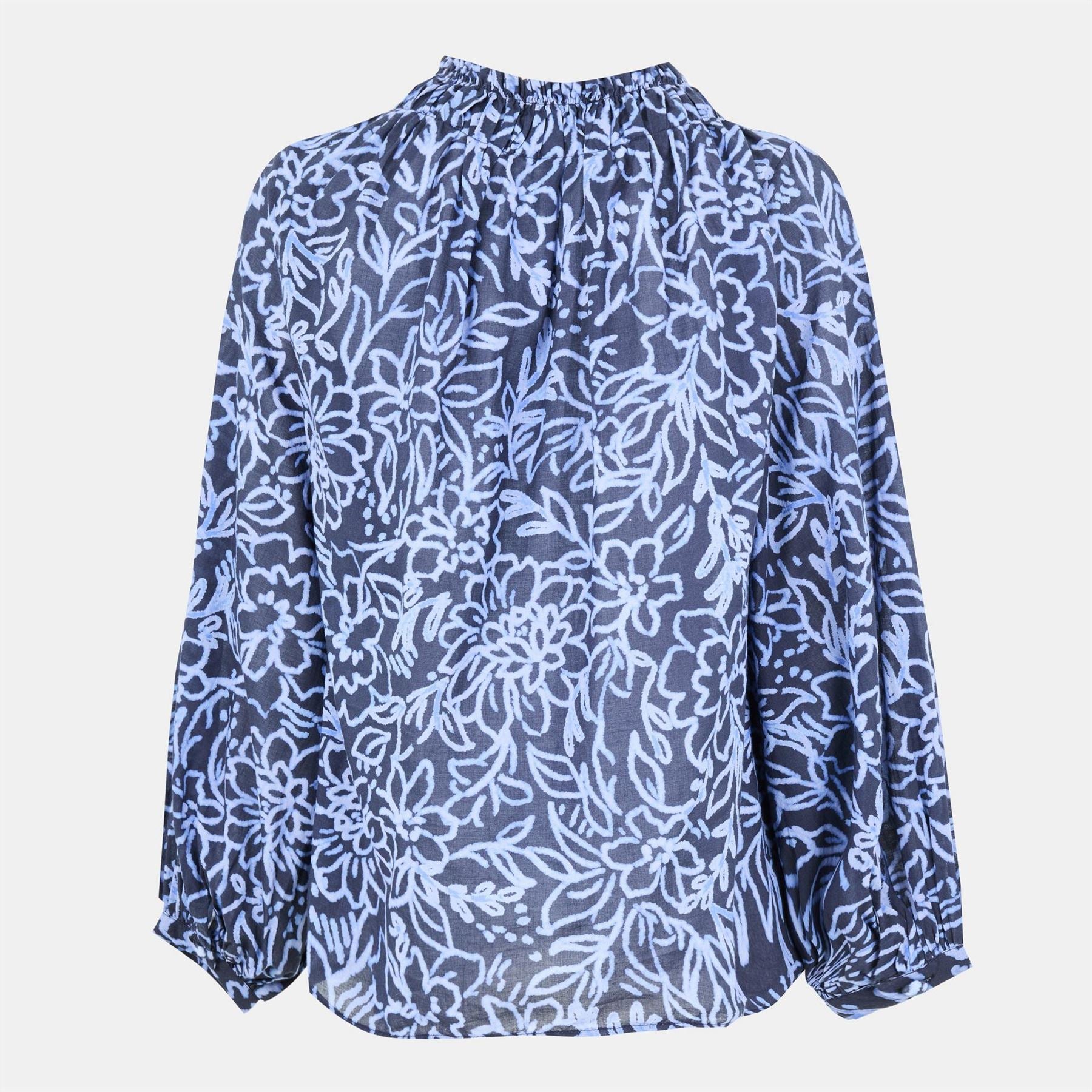French Connection Relaxed Fit Tie Neck Long Sleeve Blouse