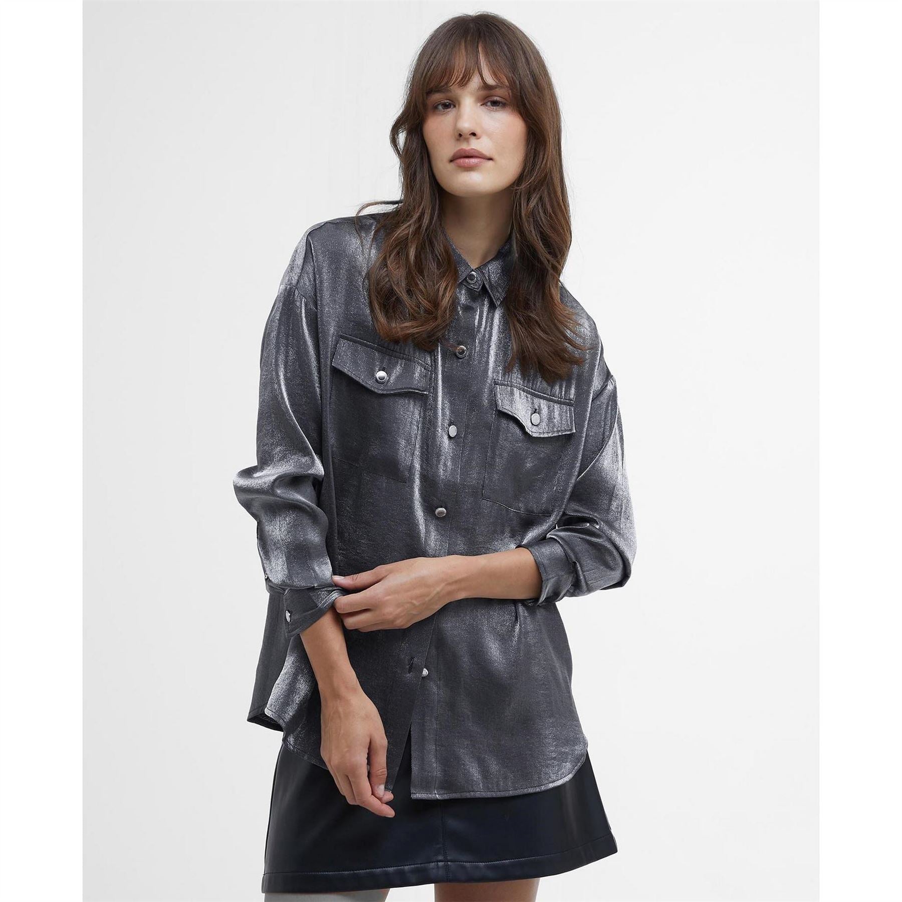 Barbour International Satin Long Sleeved Shirt