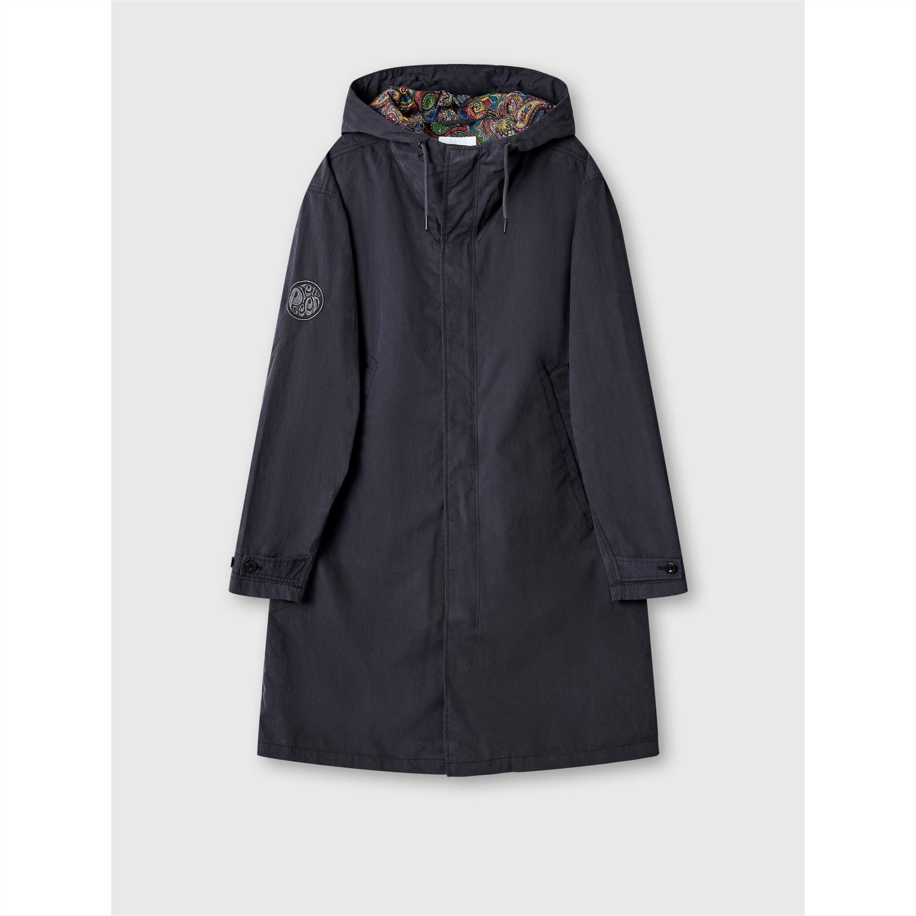 Pretty Green Feltham Hooded Solid Patterned Parka Coat