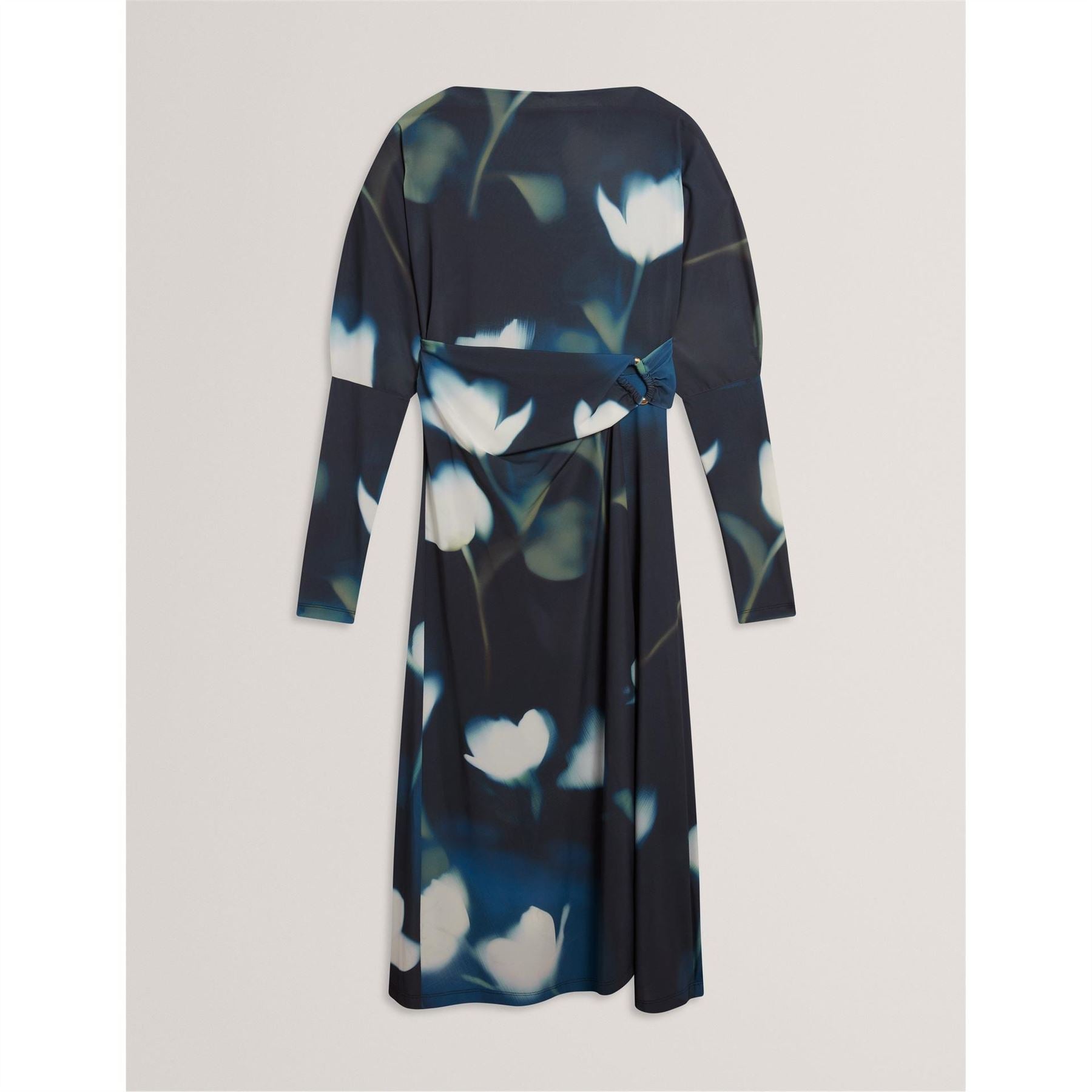 Ted Baker Print Boat Neck Long Sleeve Midi Dress