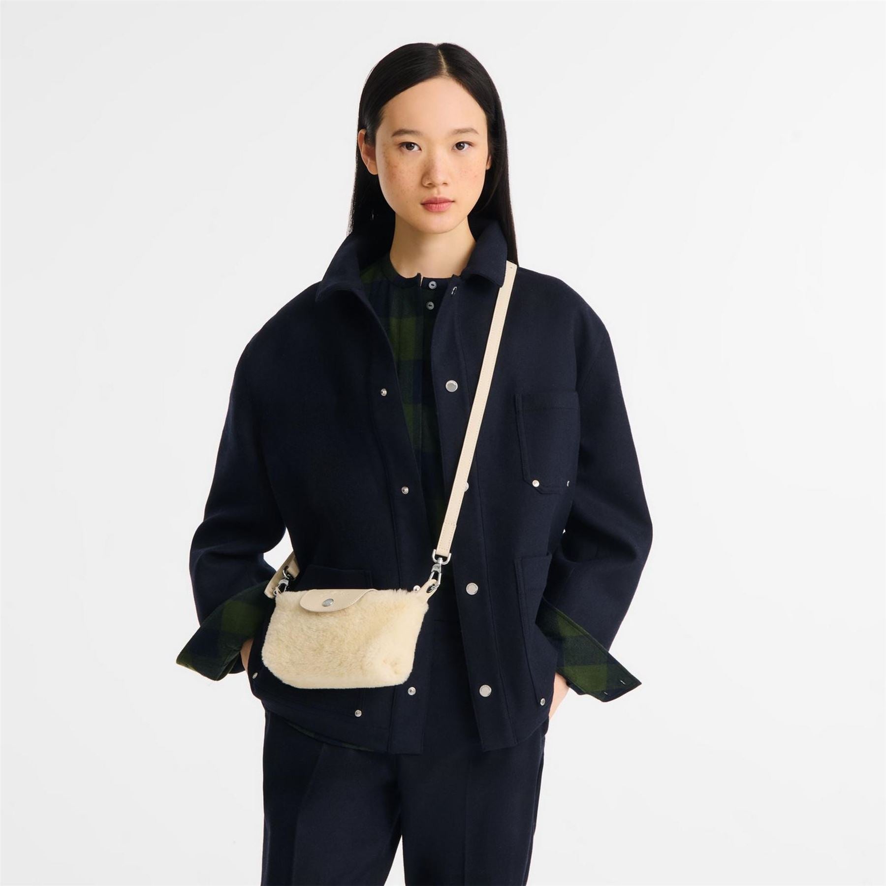 Longchamp Pliage Shearling Ld54
