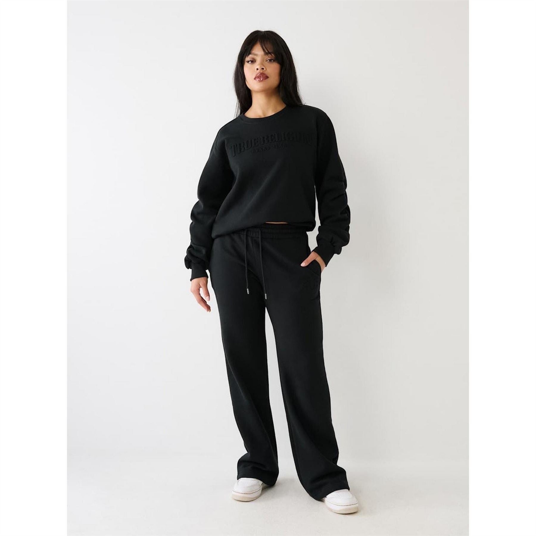 True Religion Straight Leg Open Hem Joggers
