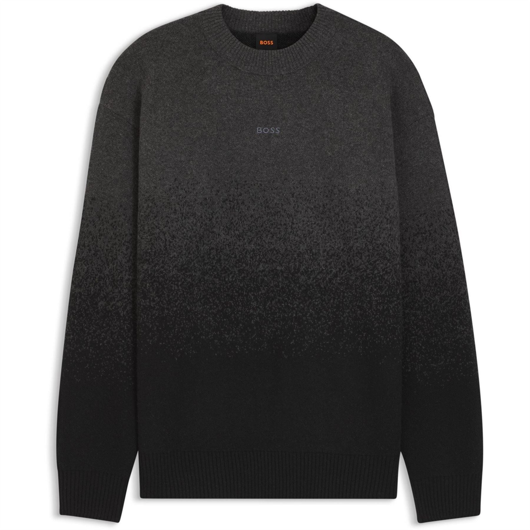 Boss Crew Neck Ribbed Collar Long Sleeve Sweatshirt