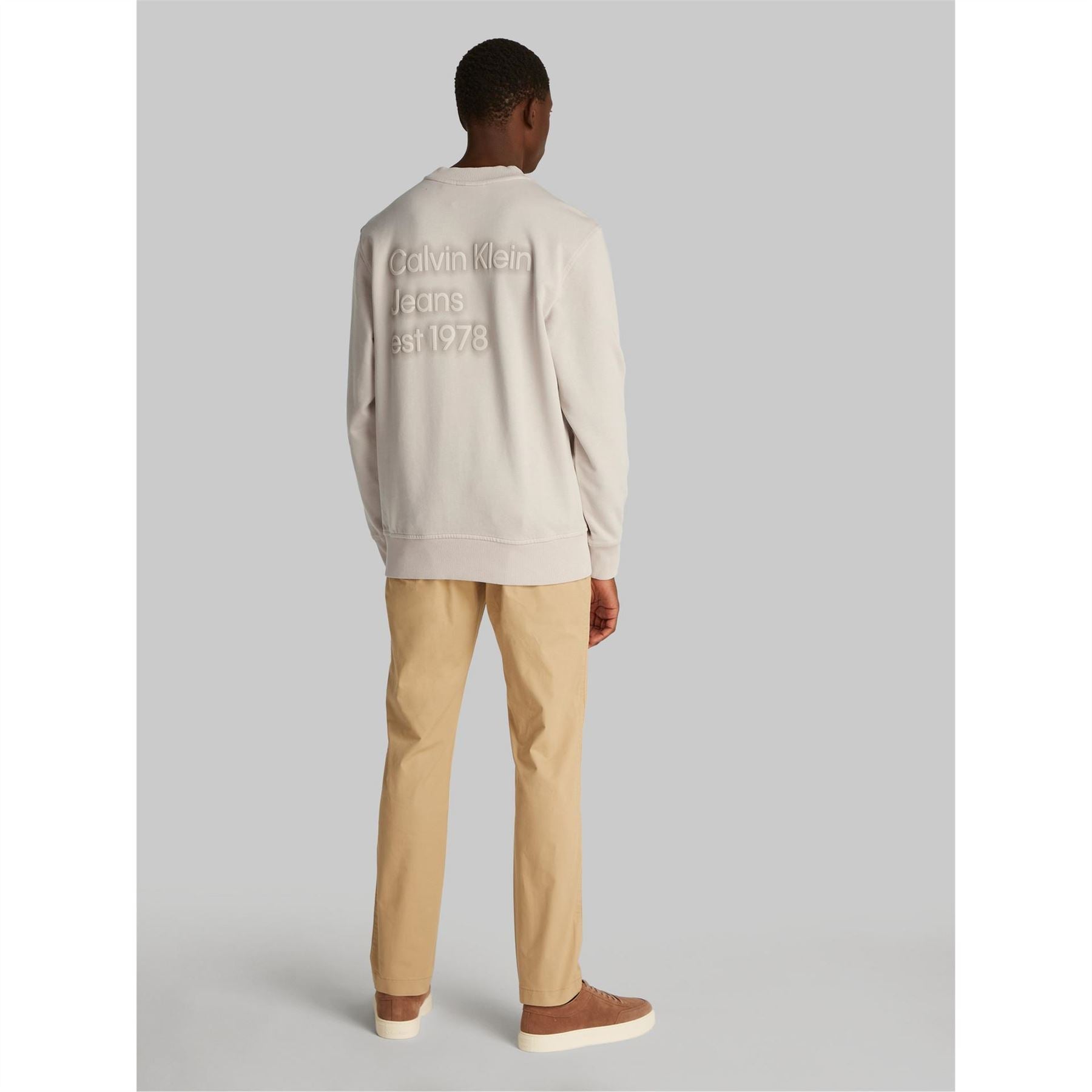 Calvin Klein Jeans Washed Puff Print Crew Sweatshirt