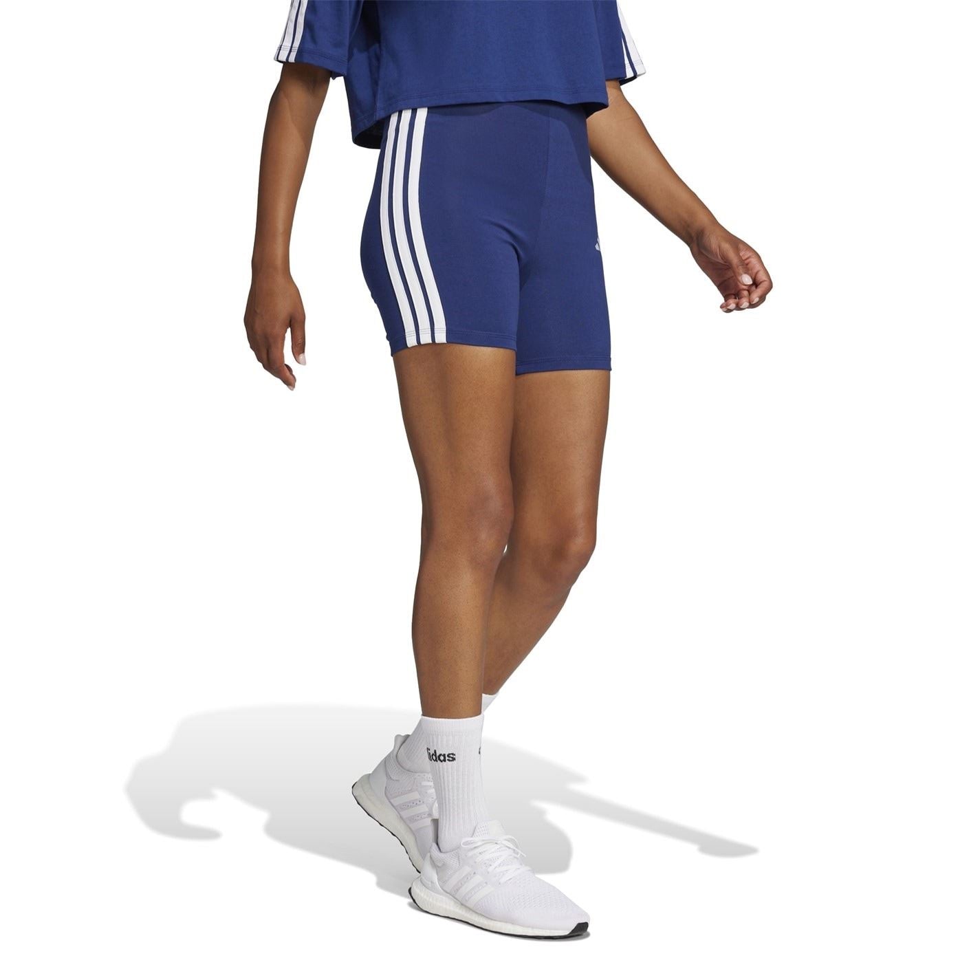 adidas Womens Essentials 3 Stripe Biker Shorts