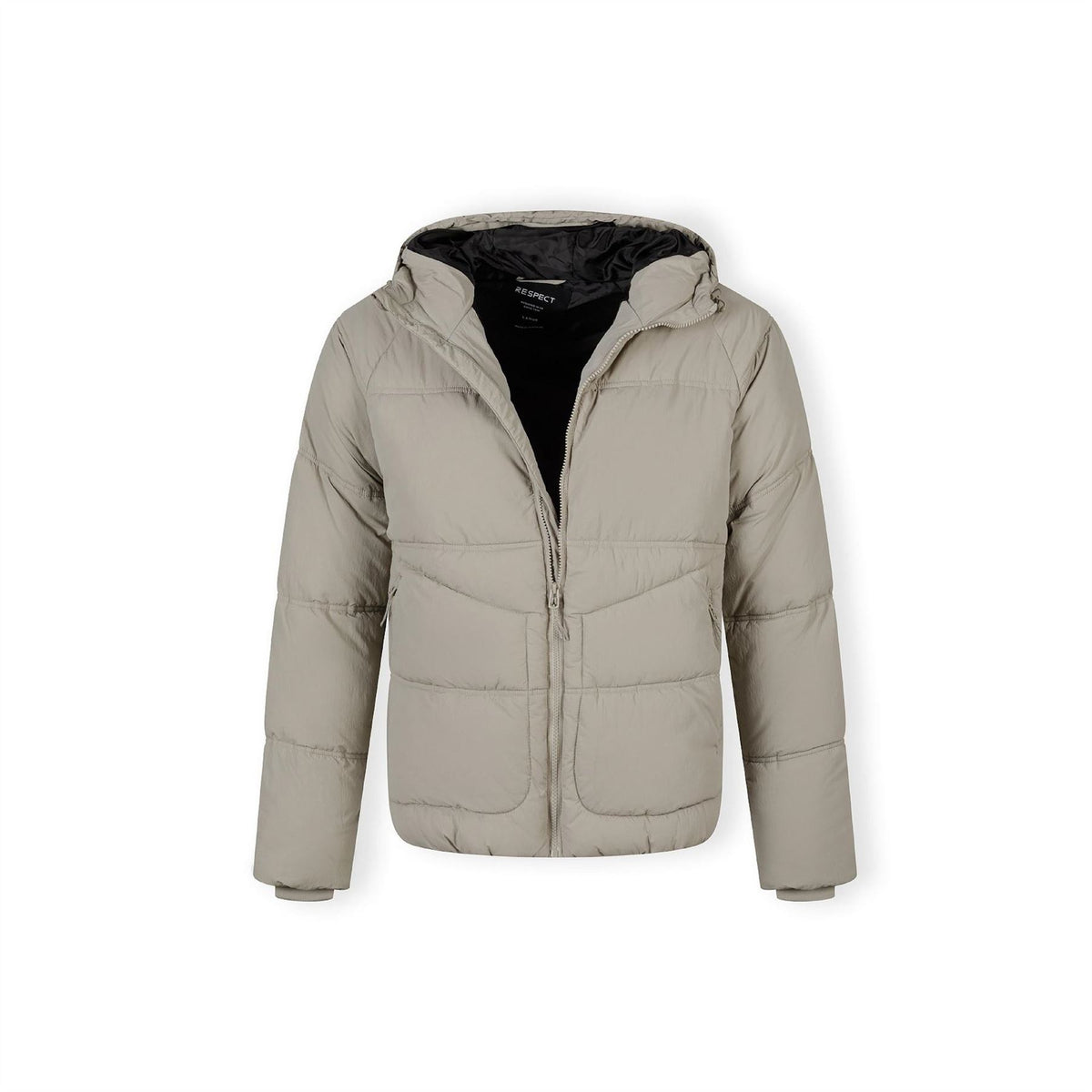 Minoti Boys Quilted Jacket Hood Zip Pockets Grey