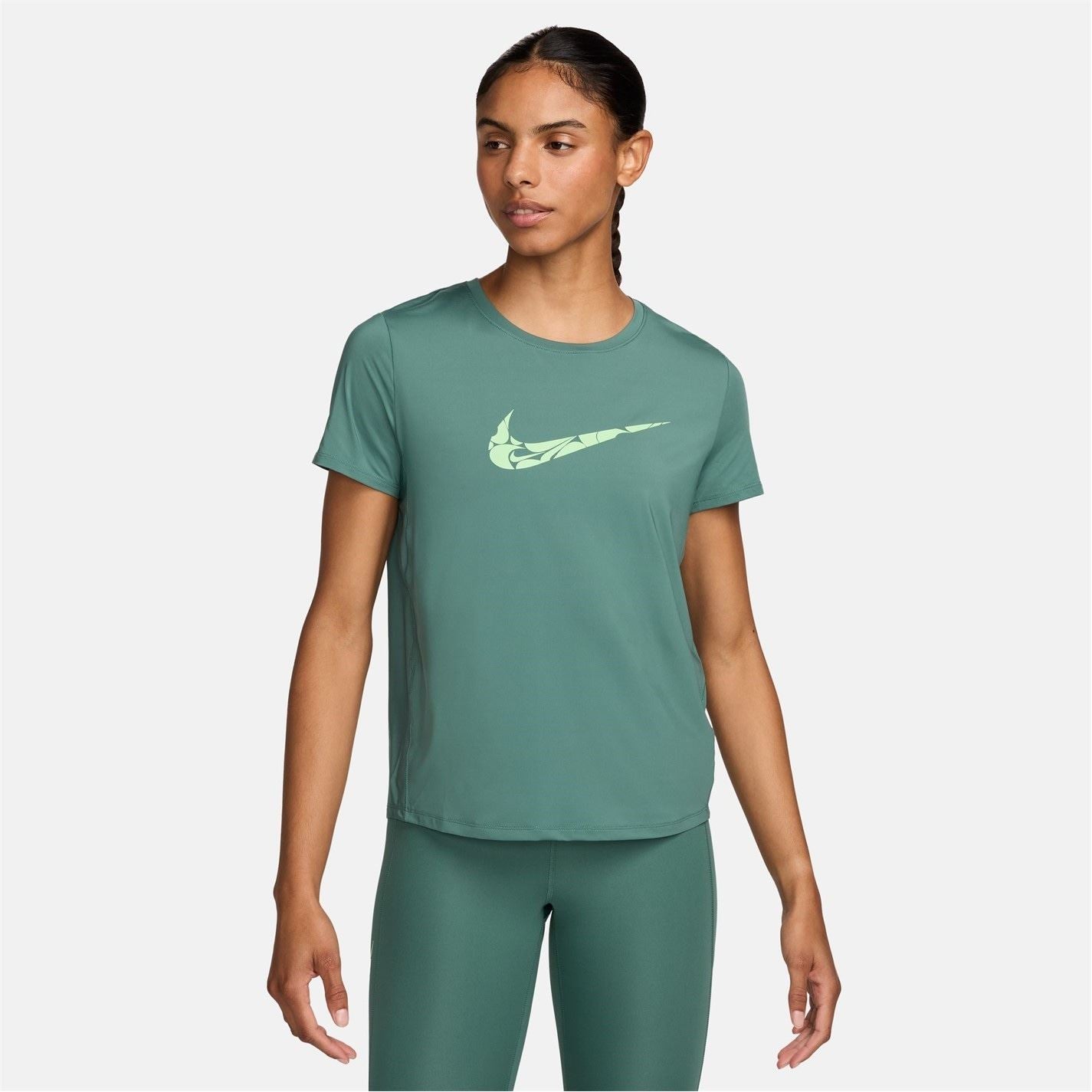 Nike Womens One Swoosh Dri Fit Short Sleeve Running Top