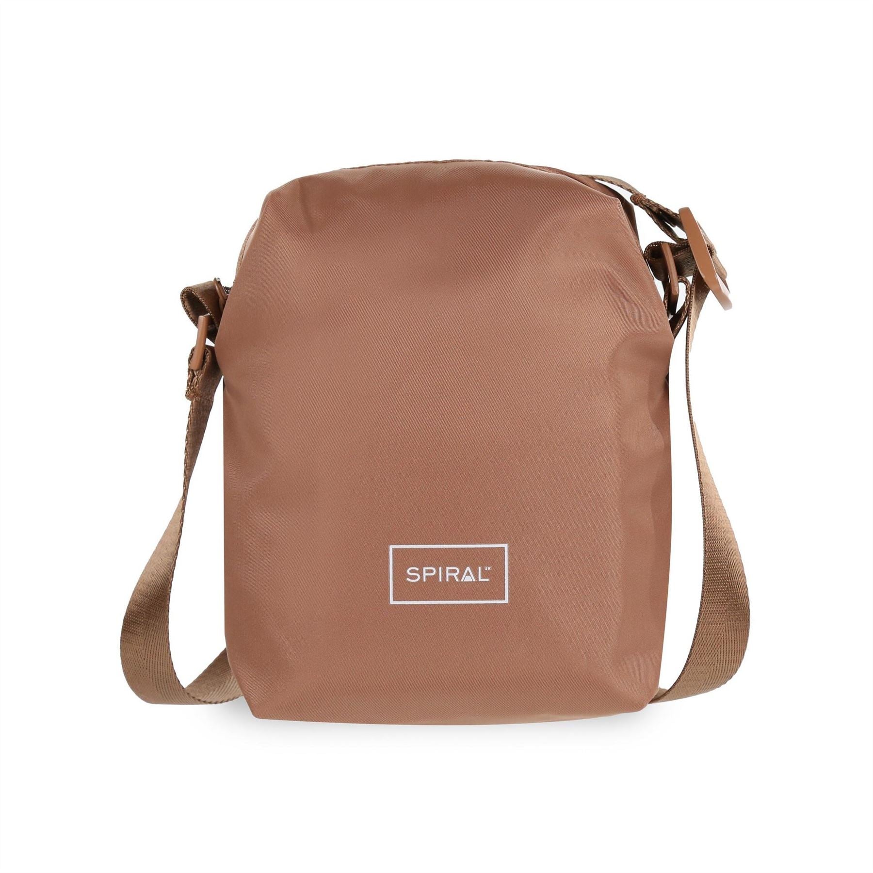 Spiral Rectangle Cross Body Bag with Black Hardware