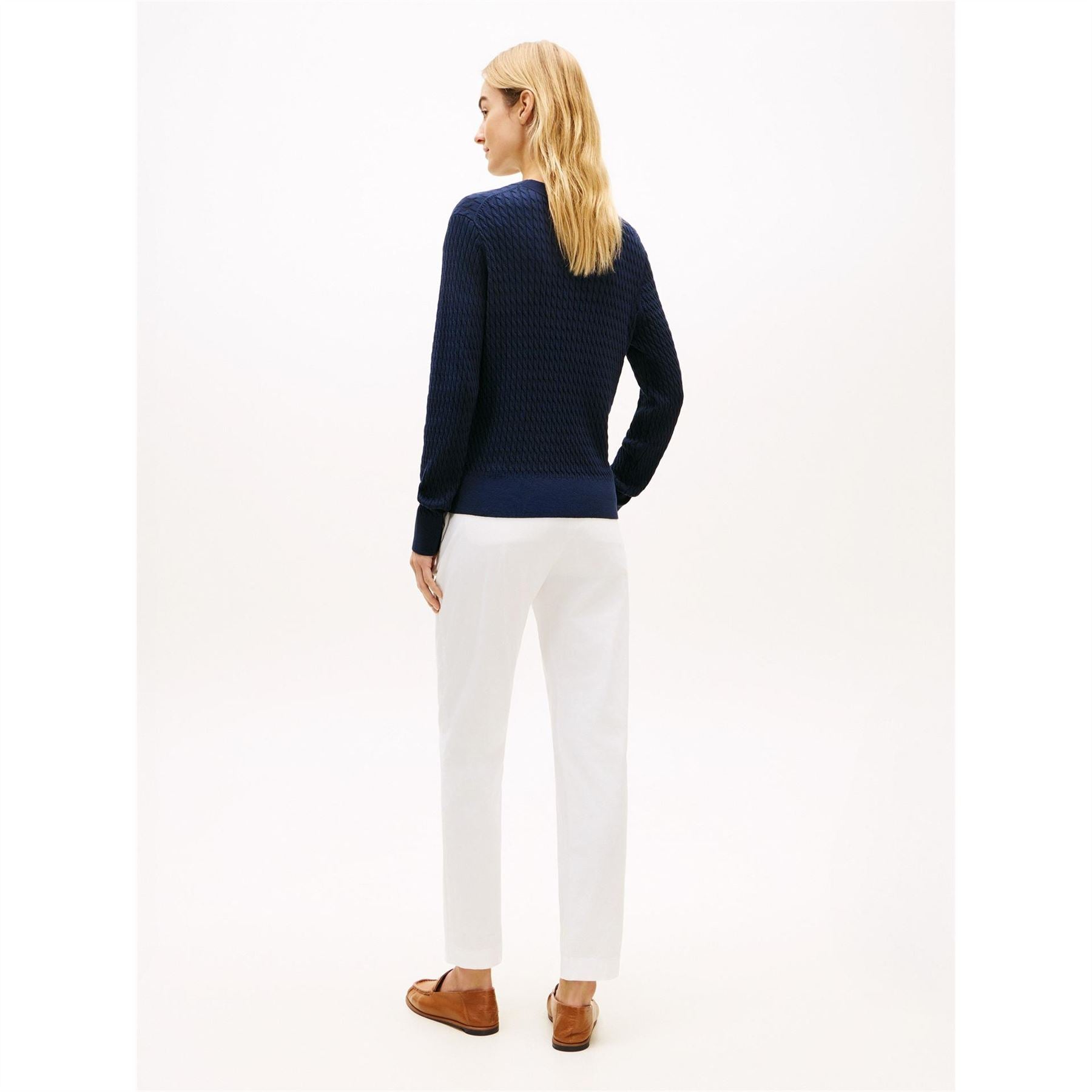 Tommy Hilfiger Cable Detail Crew Neck Long Sleeve Sweater