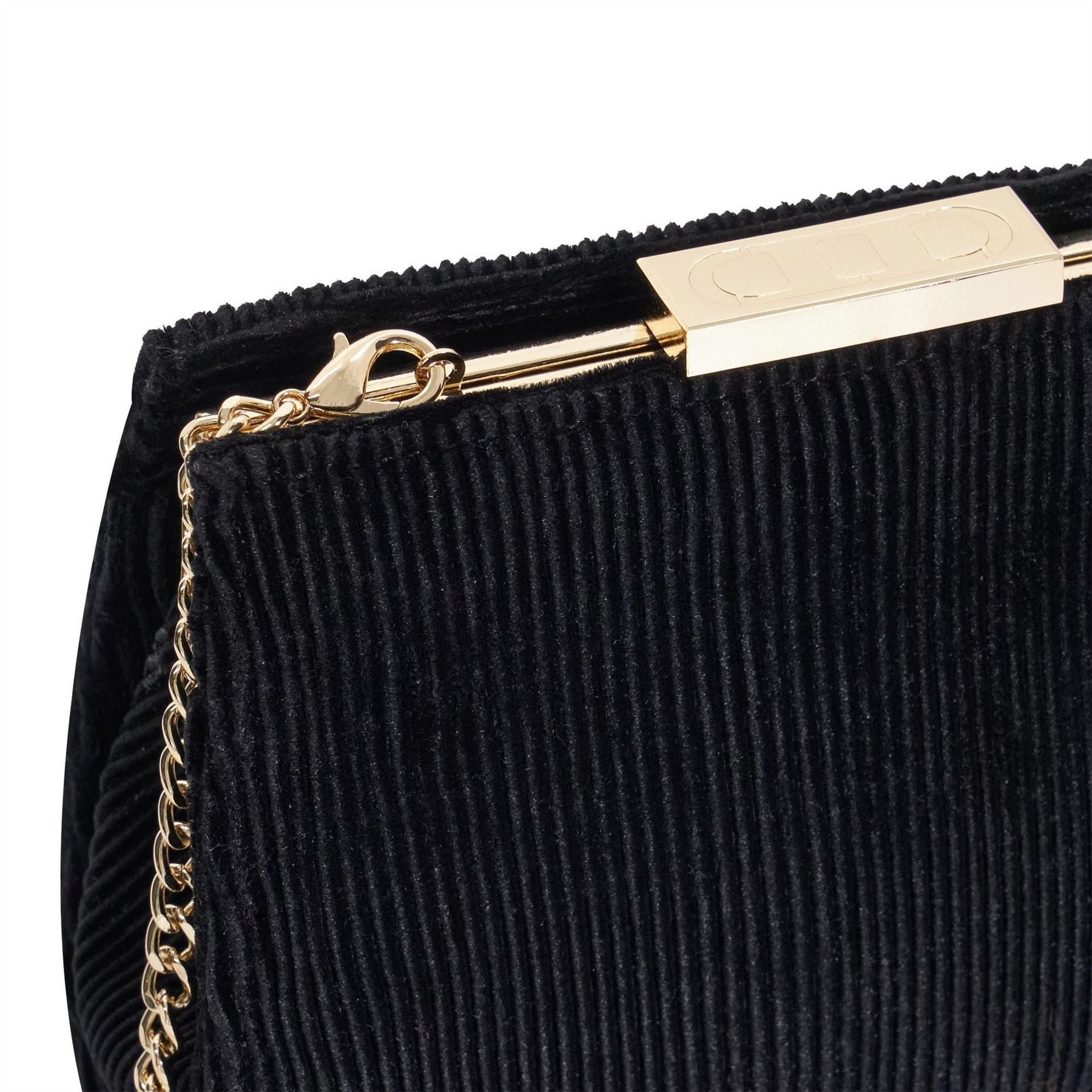Dune London Textured Gold Frame Clutch Bag