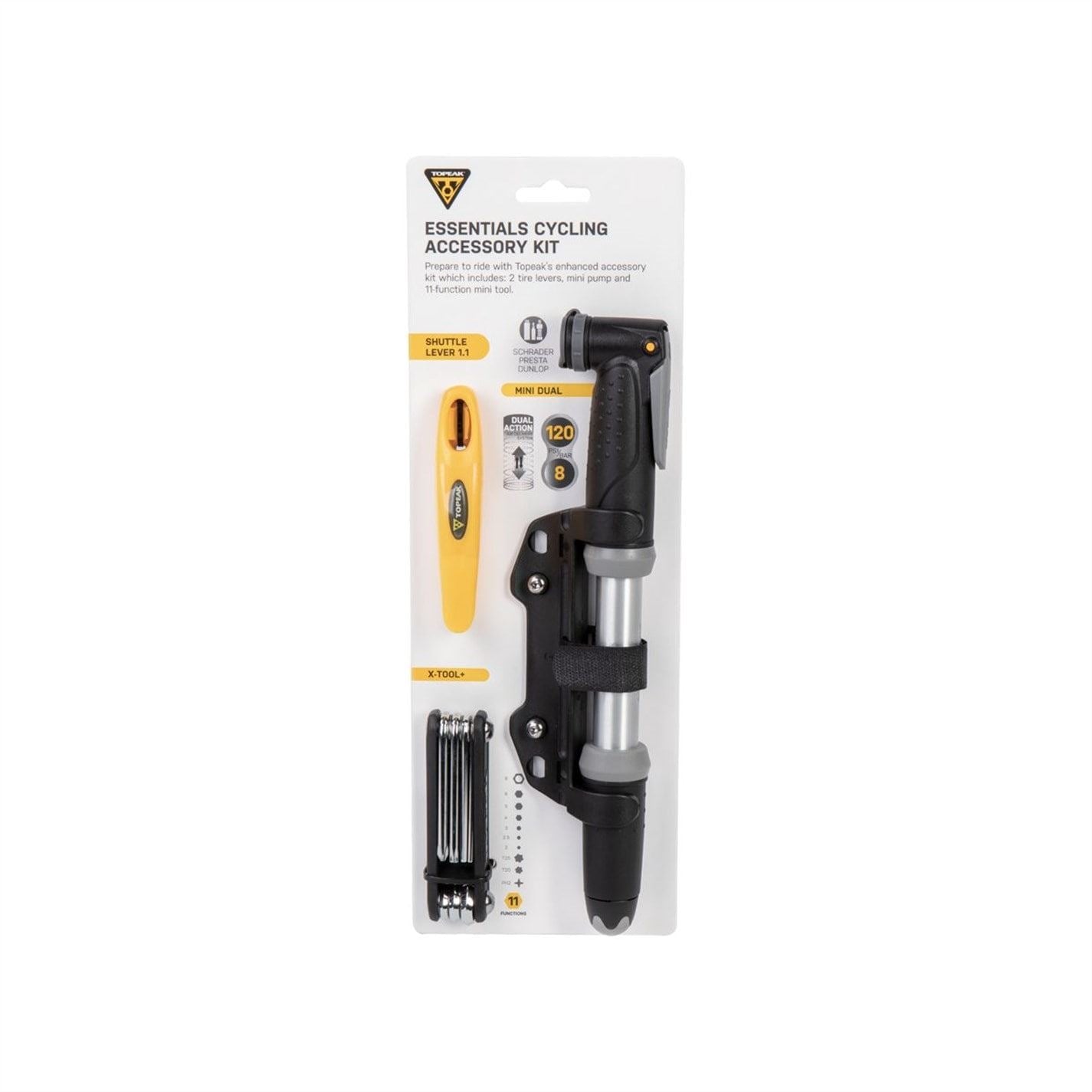 Topeak Essential Kit 3 In 1 (pump   Tyre Levers   Multi Tool)