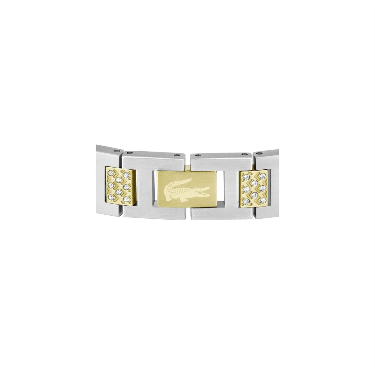 Lacoste Mens Metropole Two Tone Gold Ip And Stainless Steel Crystal Bracelet