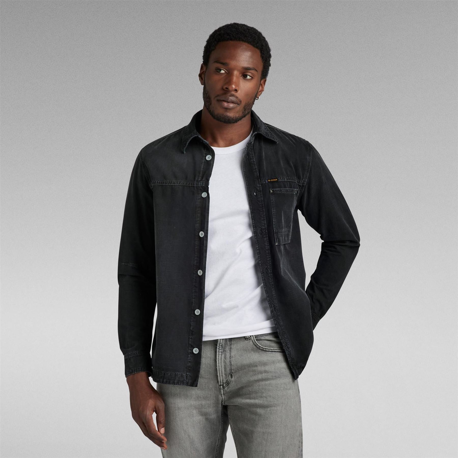 G Star One Pocket Long Sleeve Oxford Shirt