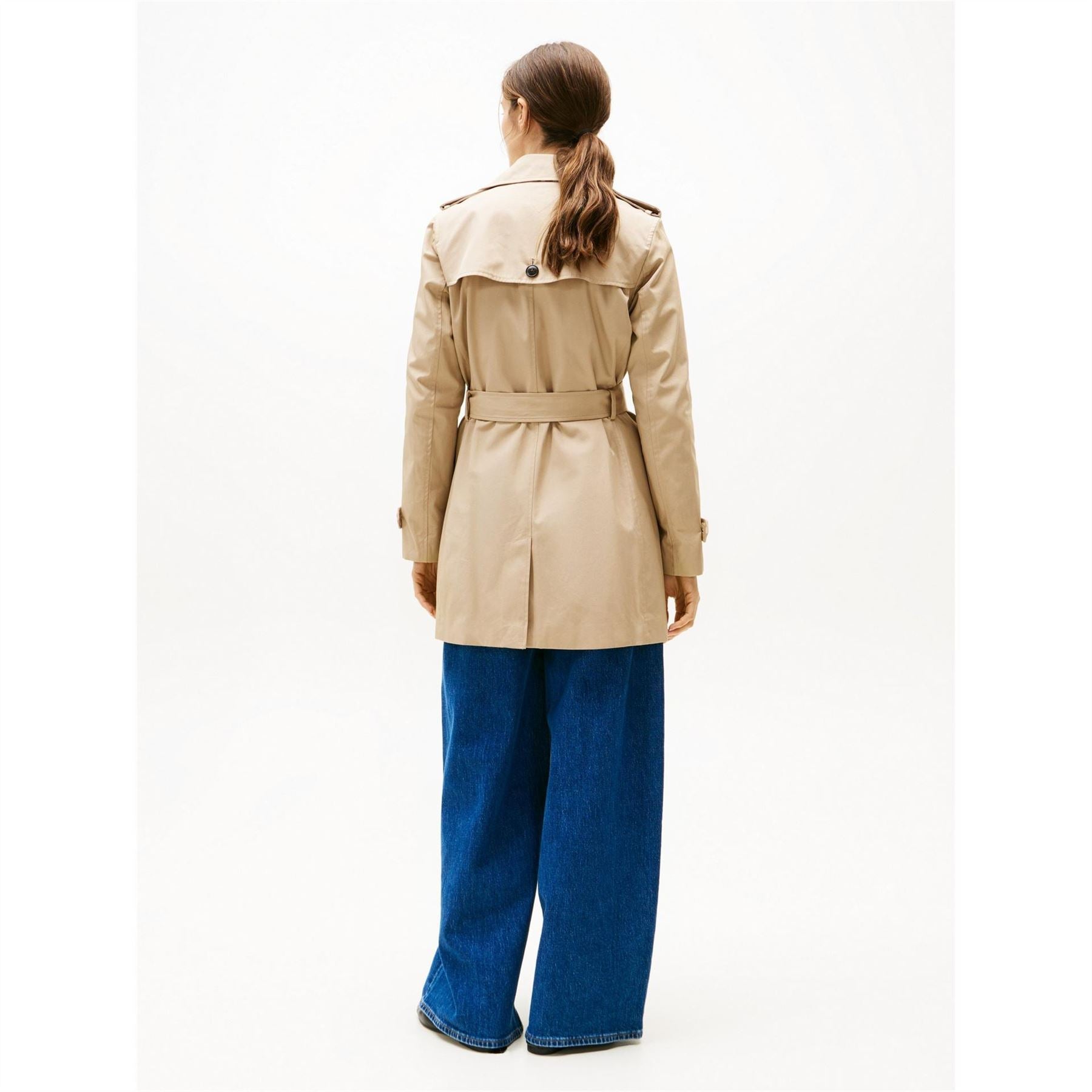 Tommy Hilfiger Single Breasted Cotton Long Sleeve Trench Coat