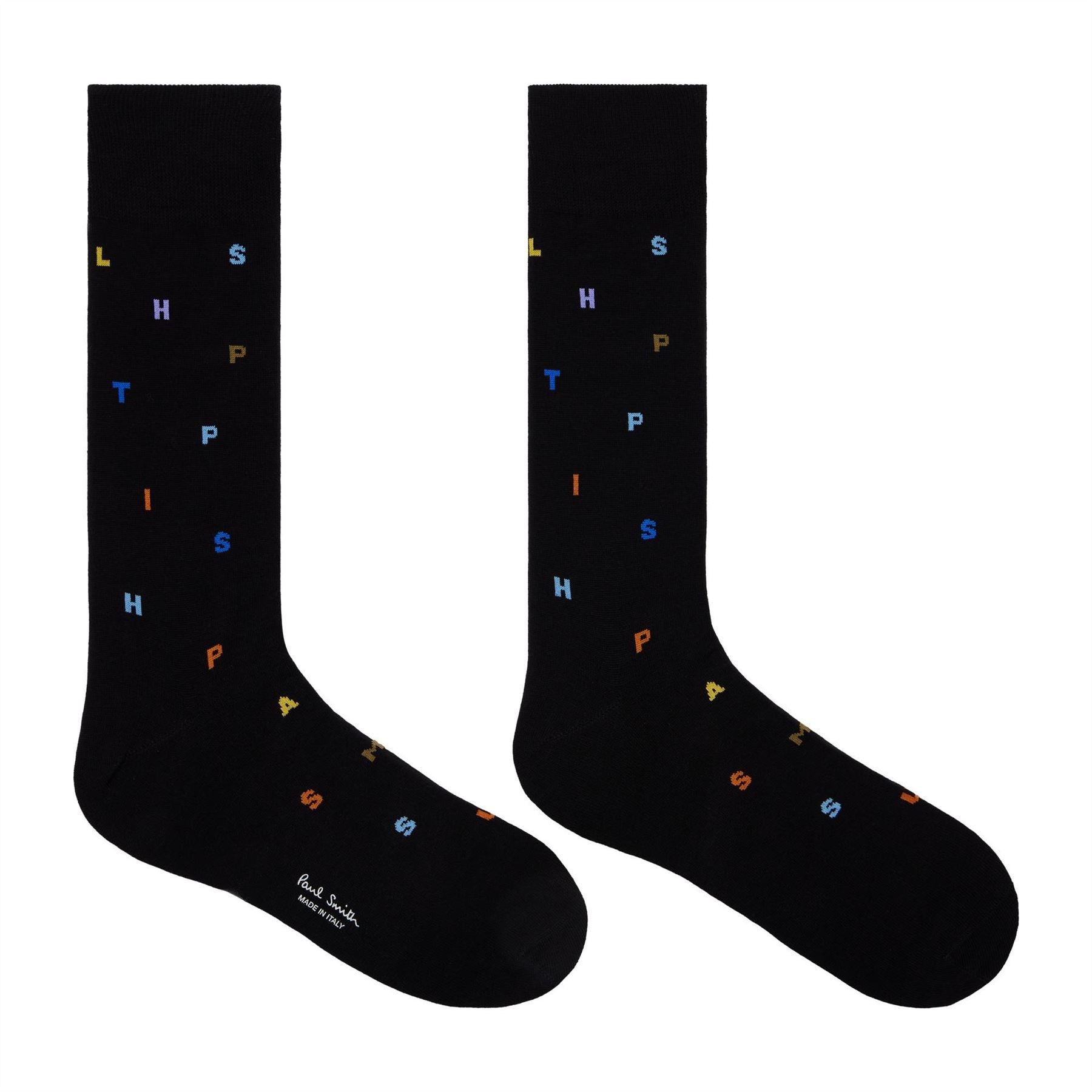 Paul Smith Keanu Stamp Lettering Crew Socks