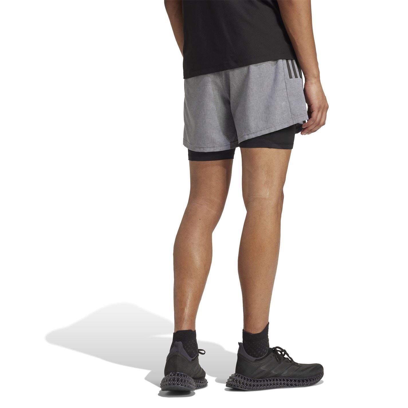 adidas Mens Own The Run 3 Stripes 2 In 1 Shorts