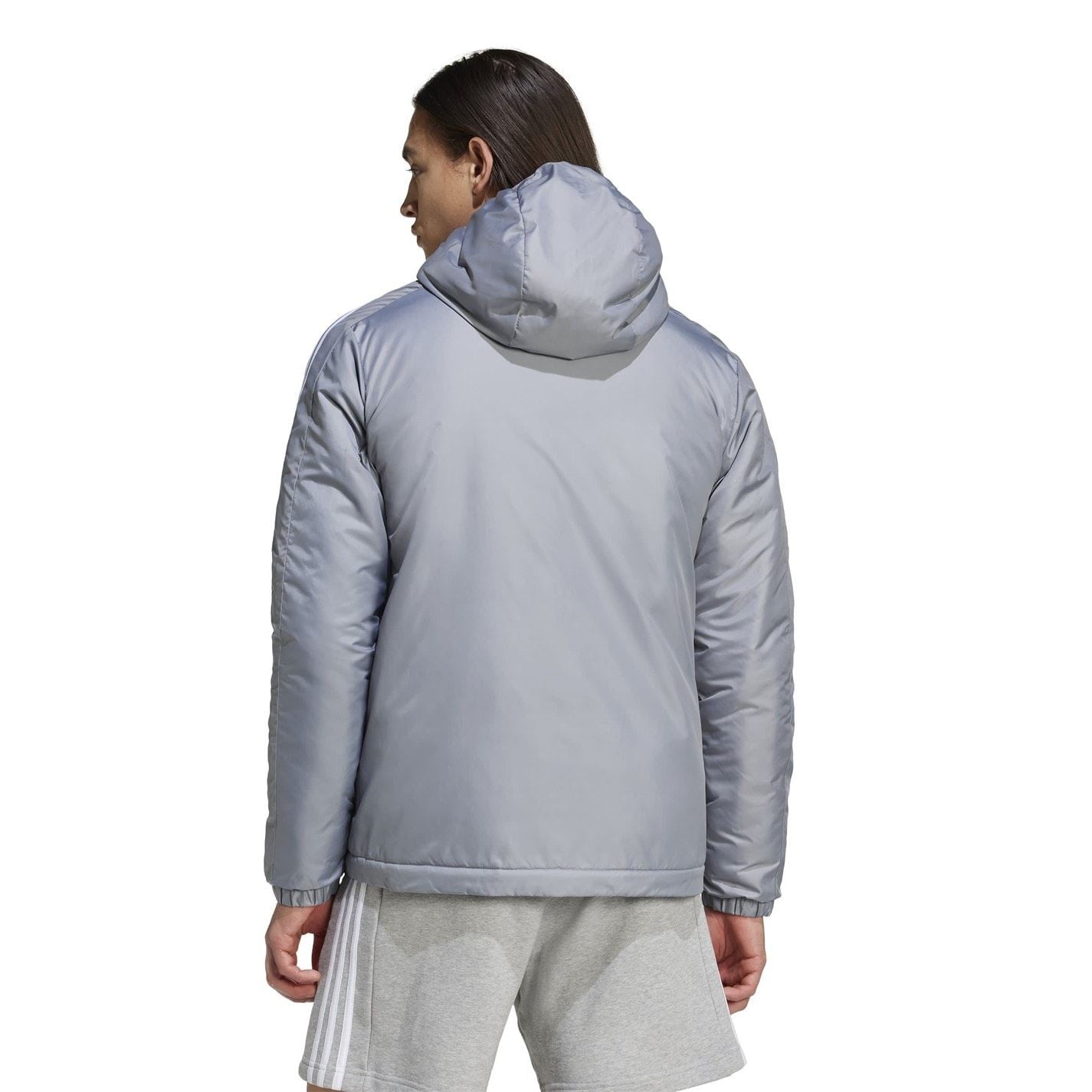 adidas Mens 3 Stripe Essential Hooded Jacket