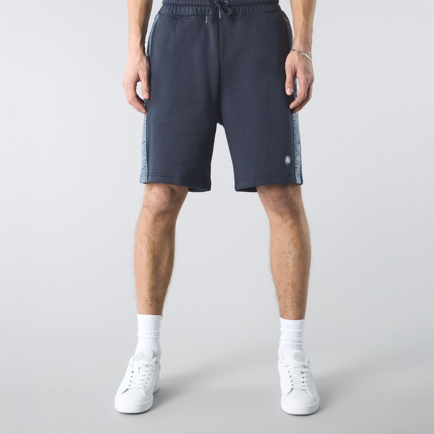 Pretty Green Paisley Bermuda Sweat Shorts with Elasticated Waistband