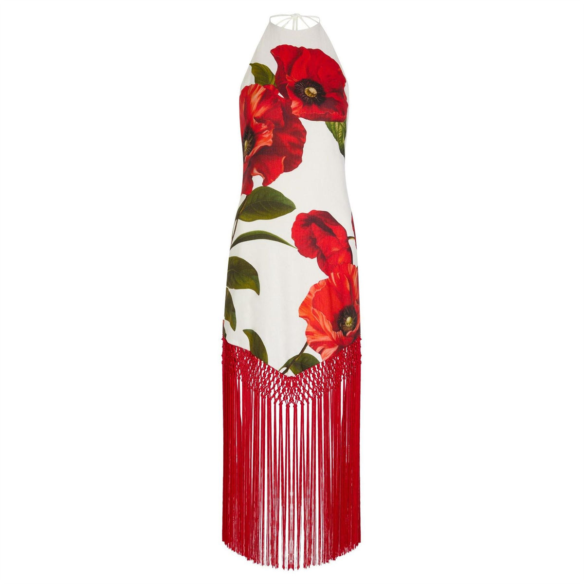 Alice And Olivia Mallory Halter Fringe Dress