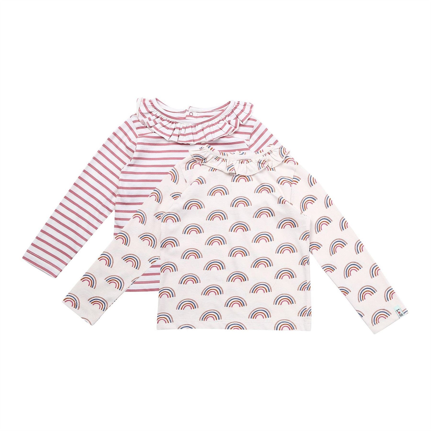 Lilly and Sid Regular Fit Rainbow Stripe T-Shirt