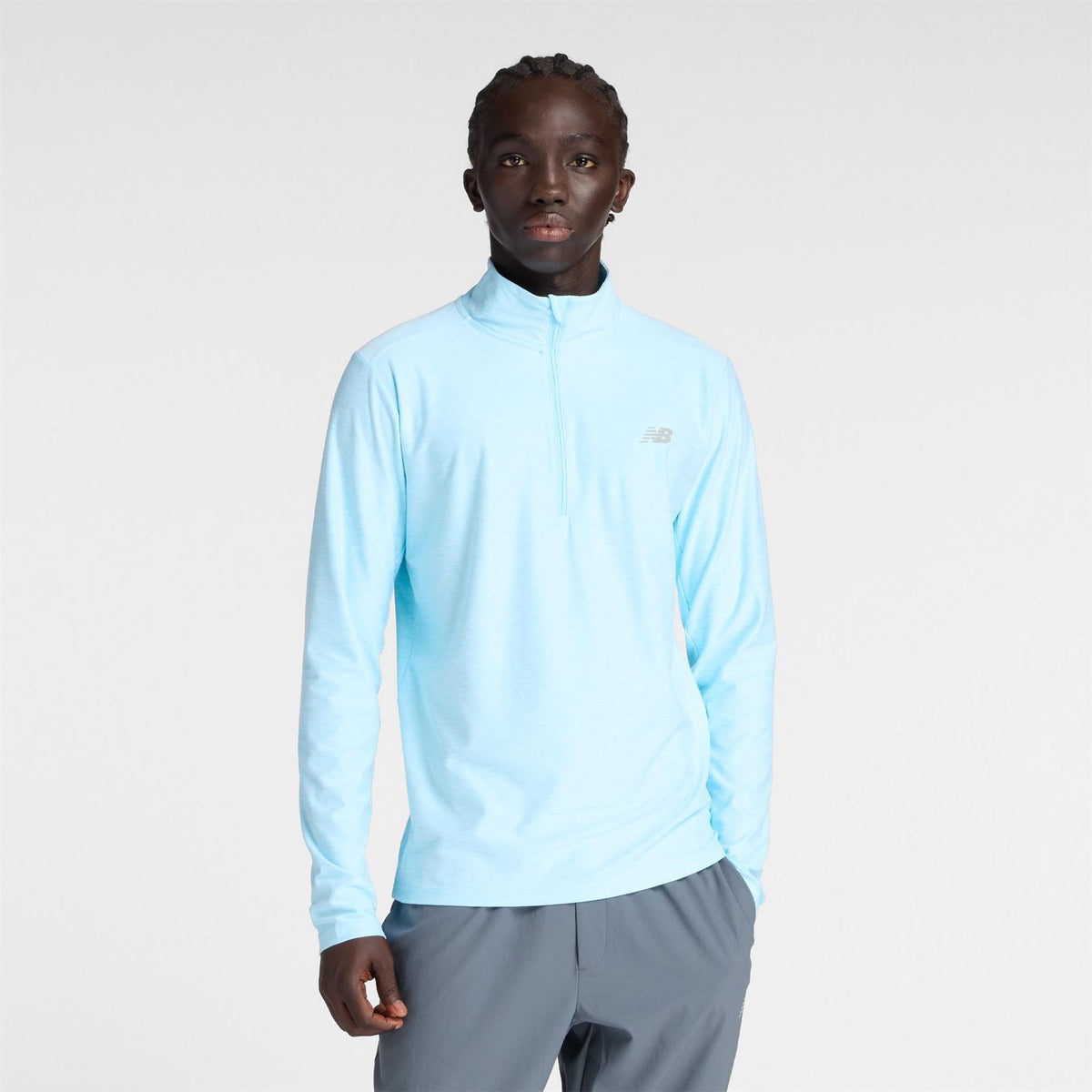 New Balance Space Dye Quarter Zip Long Sleeve Performance Gym Top