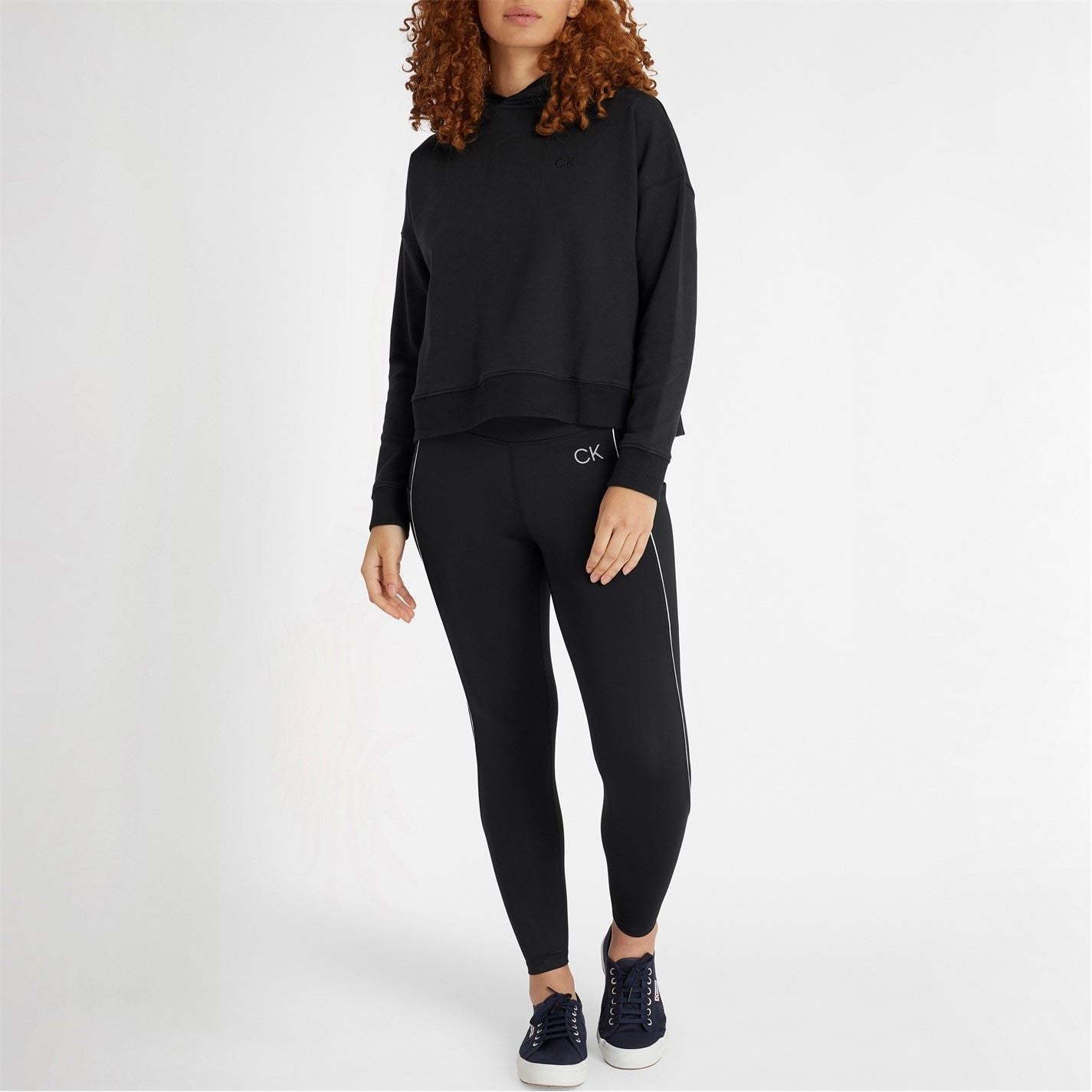 Calvin Klein Golf Cropped Relaxed Fit Drop Shoulder Hoodie